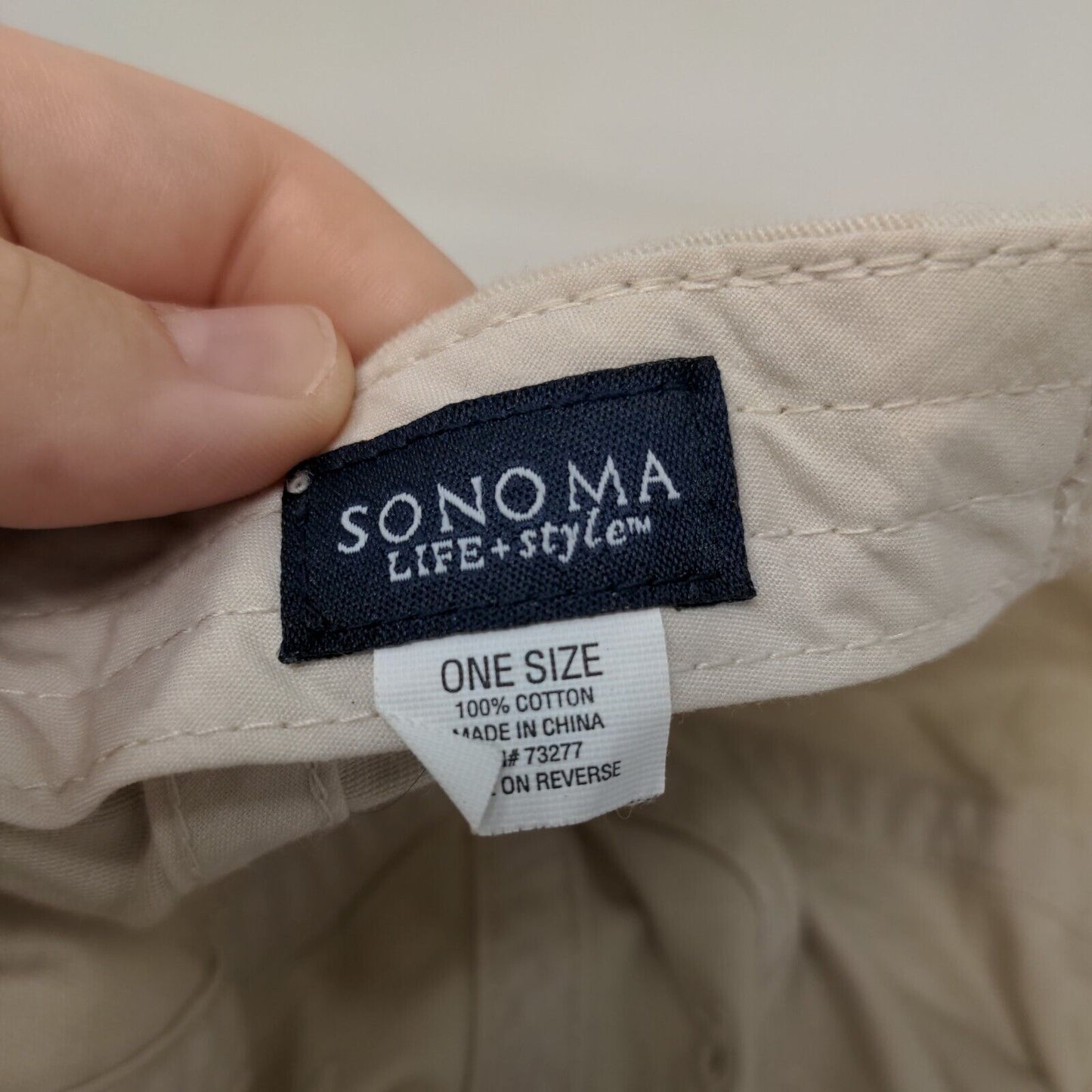 Sonoma Life + Style Slideback Hat Cream One Size Adjustable Solid Blank