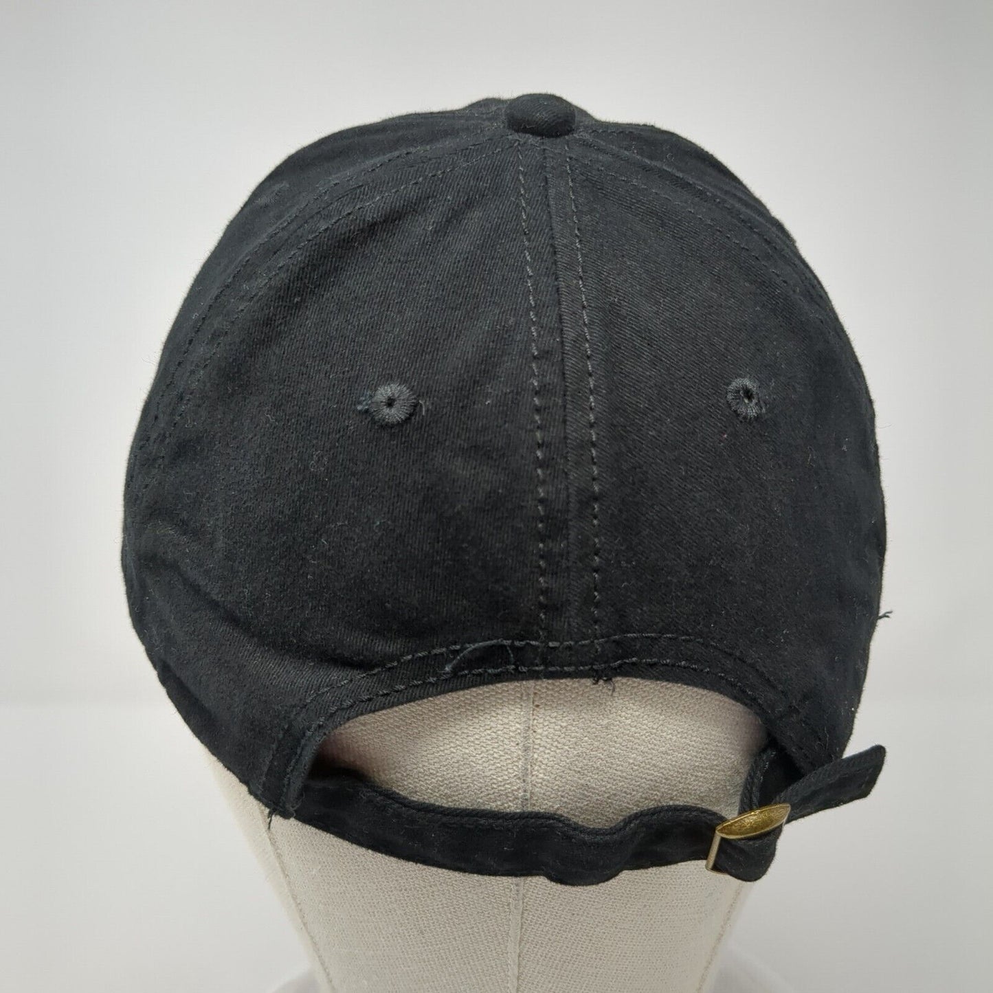 Unbranded Slideback Hat Black One Size Adjustable Vented Holes 6 Panel Blank