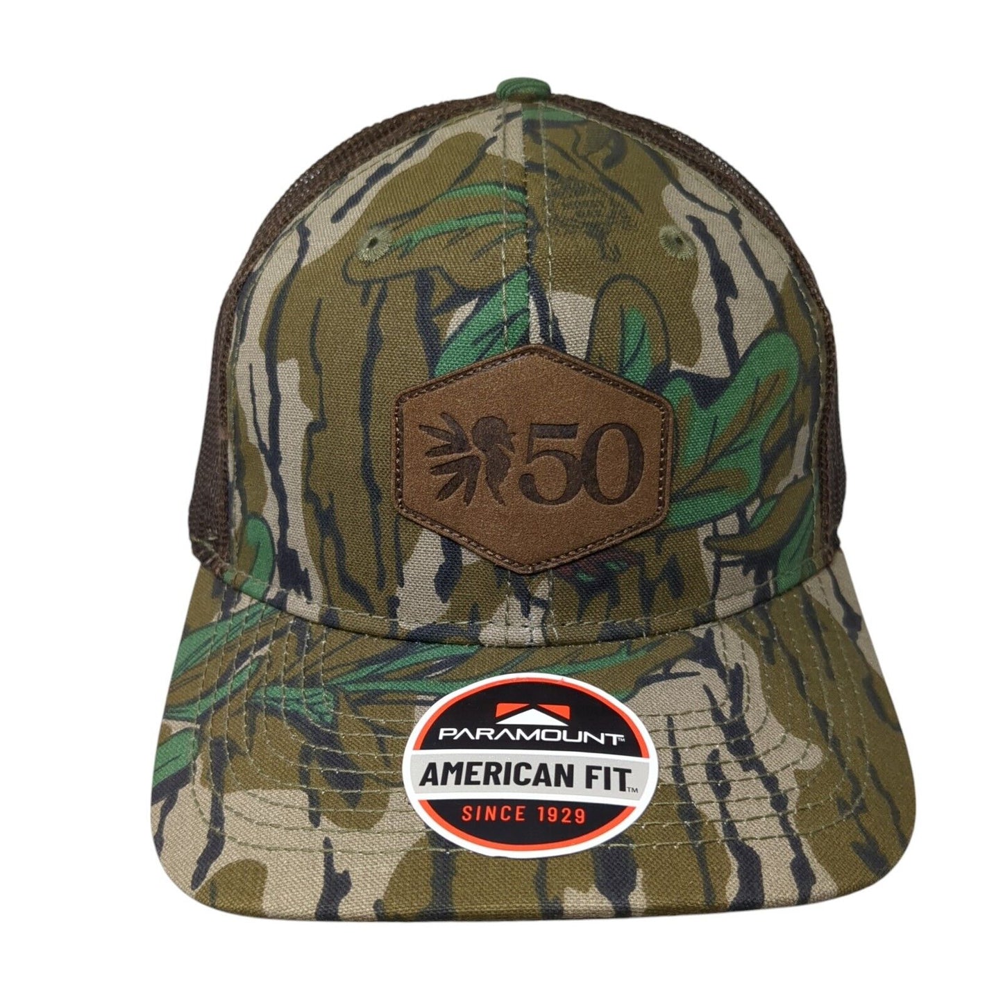 50 Paramount Snapback Trucker Hat Camouflage OS Adjustable Mossy Oak W/Tags