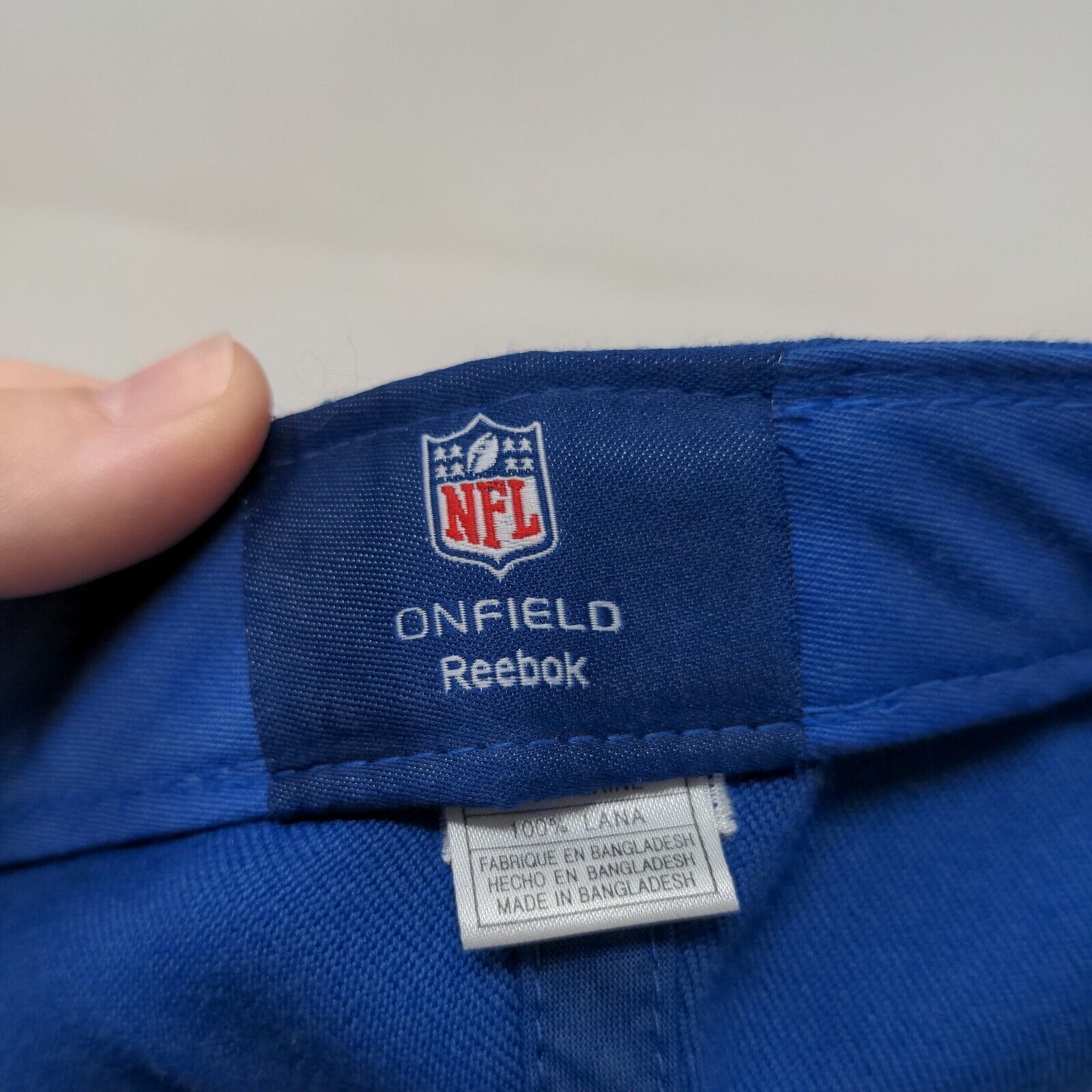 Reebok NFL On Field Men's Fitted Hat Blue White Embroidered Indianapolis Colts