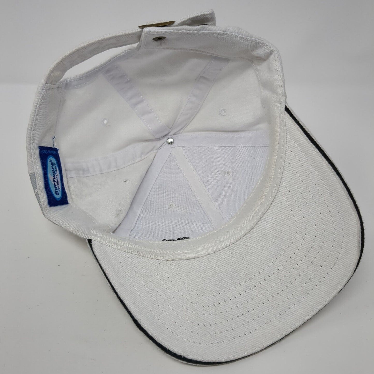 Hawaii Slideback Hat White One Size Adjustable Embroidered Vented Holes Surfware