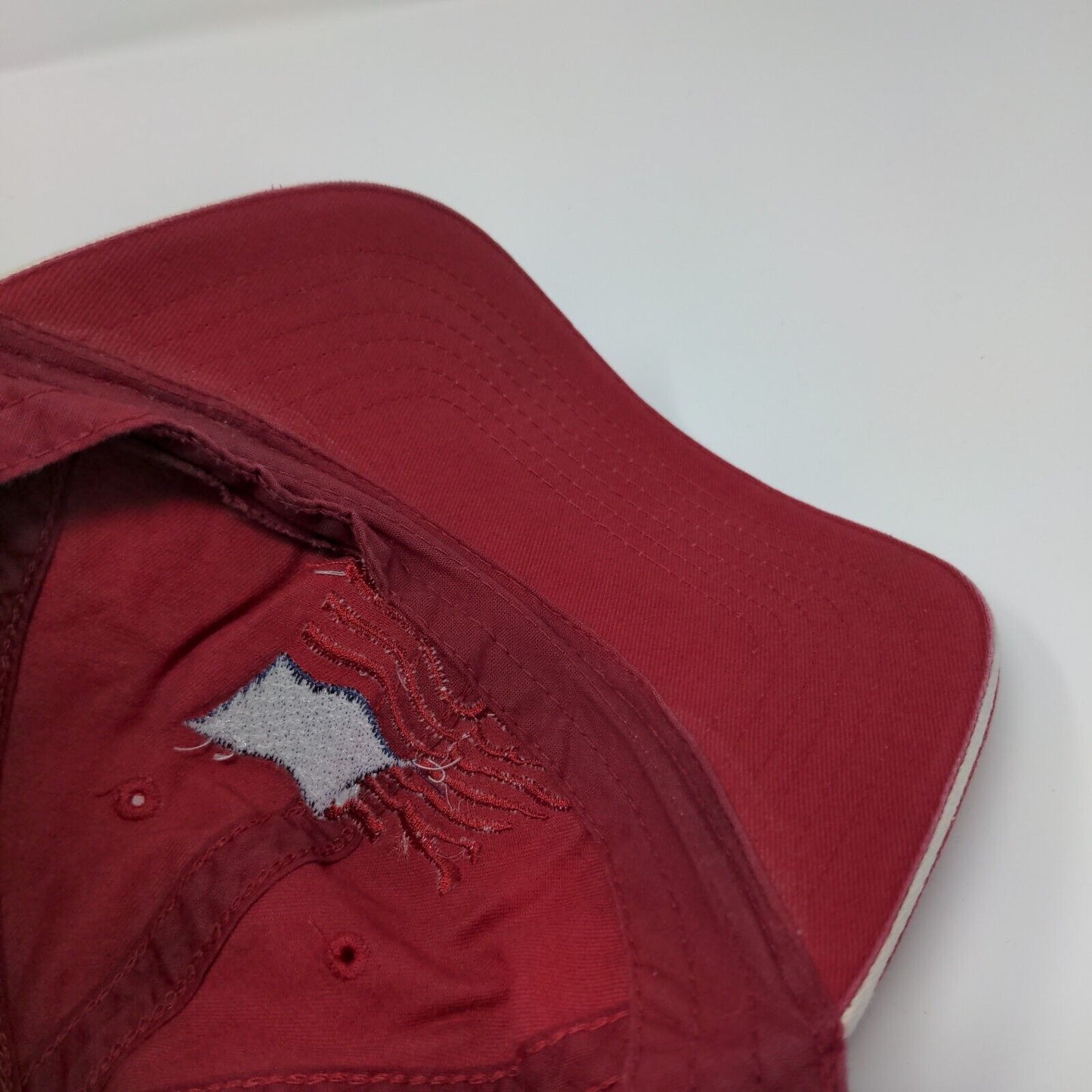 American Flag Strapback Hat Red OSFA Adjustable Embroidered Hybrid