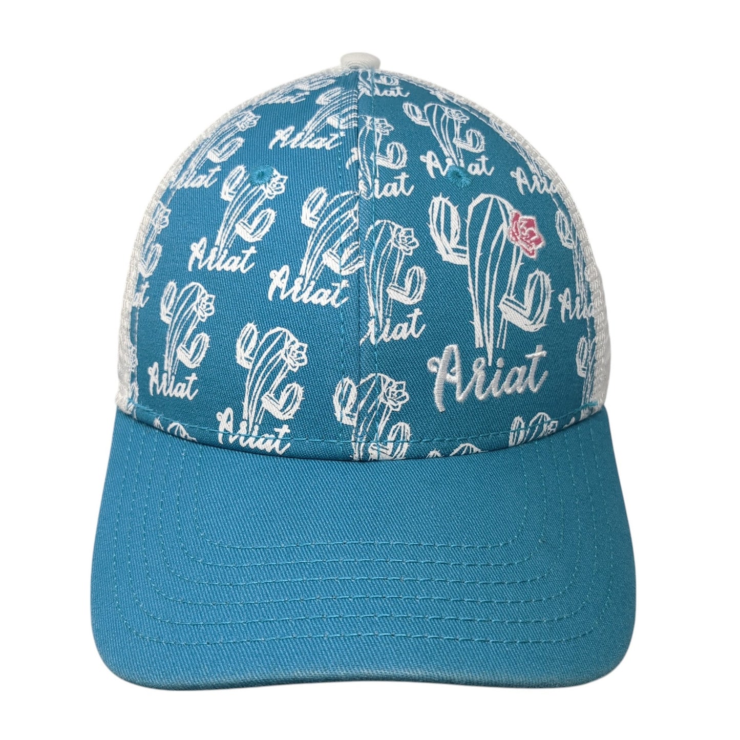 Ariat Ponytail Trucker Hat Blue One Size Adjustable Breathable Mesh Back