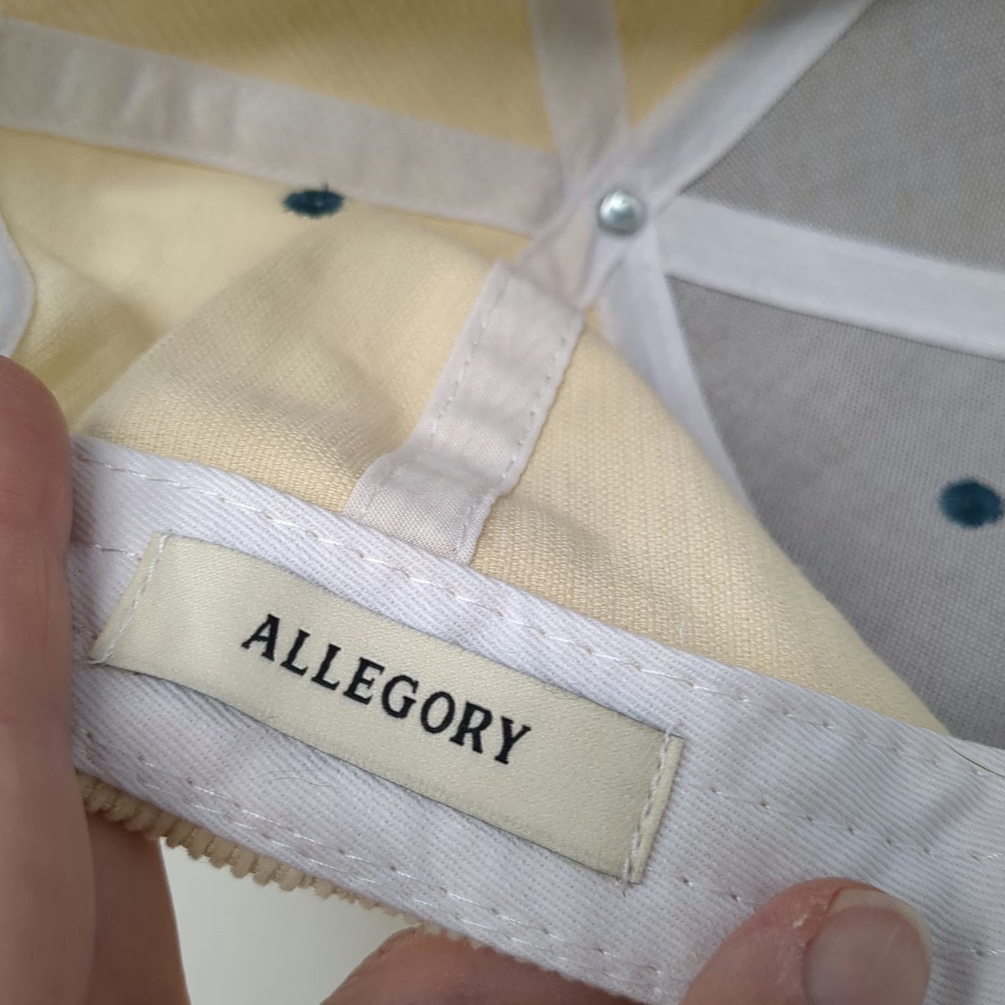 Allegory Snapback Hat Beige Blue One Size Corduroy Bond Stronger Than Blood