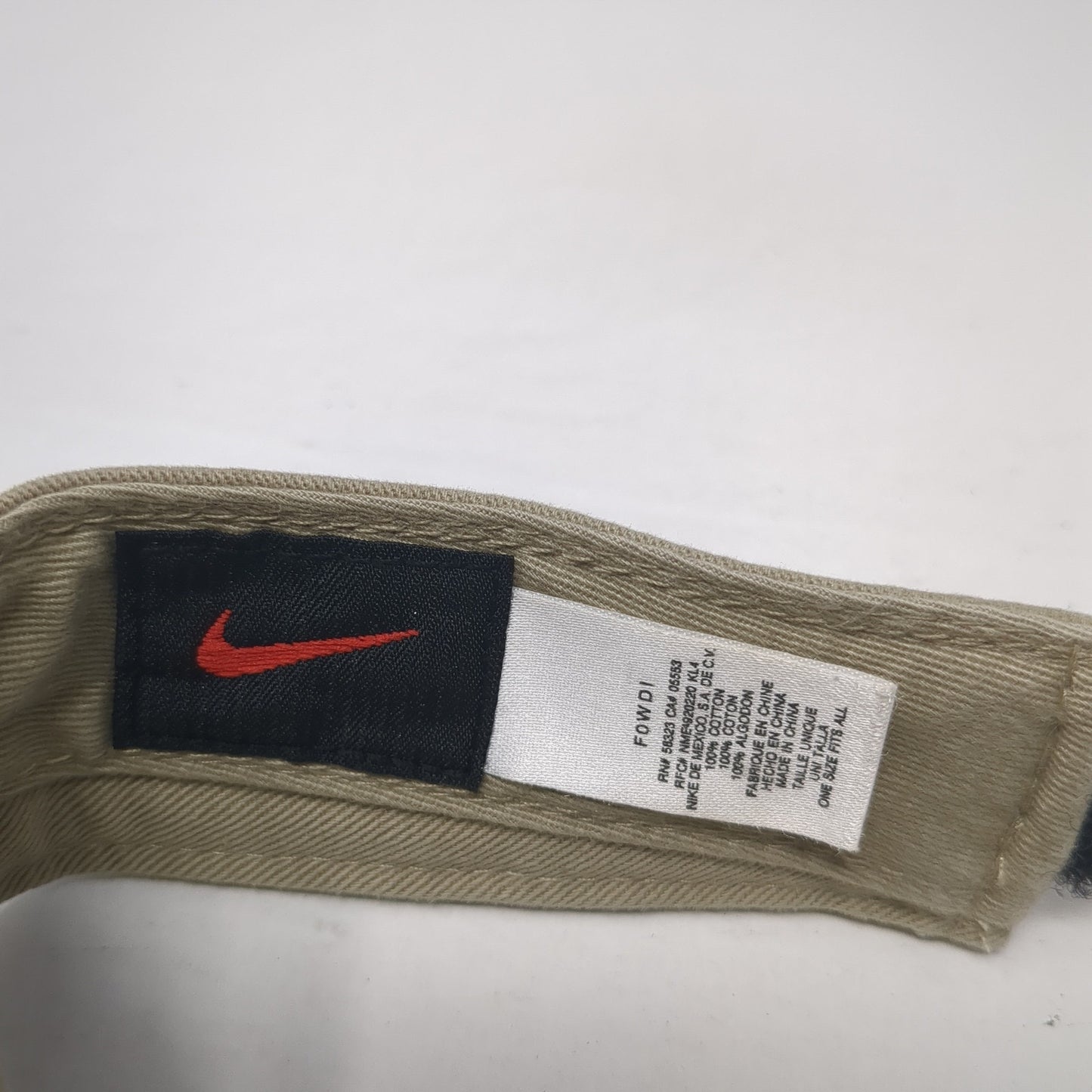 Nike Swoosh Just Do It Strapback Visor Hat Brown One Size Adjustable