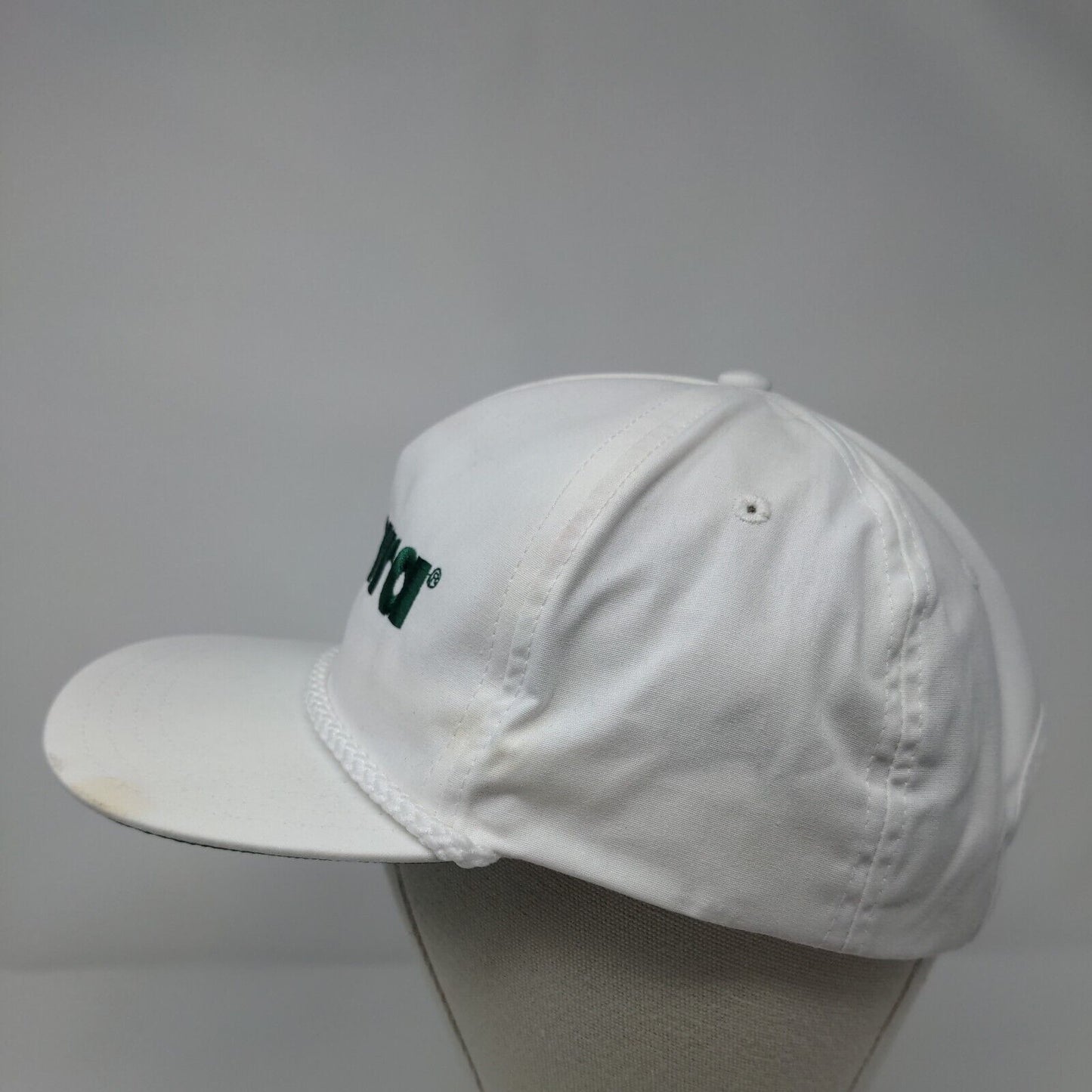 Terra Slideback Rope Hat White OSFA Leather Strap Adjustable Solid