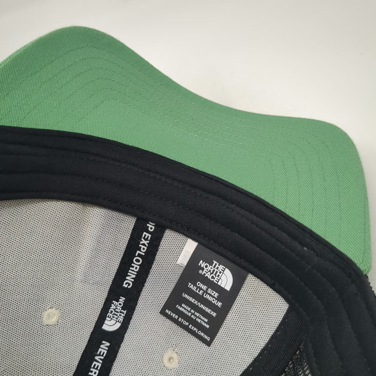 The North Face Trucker Hat Green One Size Mesh Back Embroidered Mountain Logo