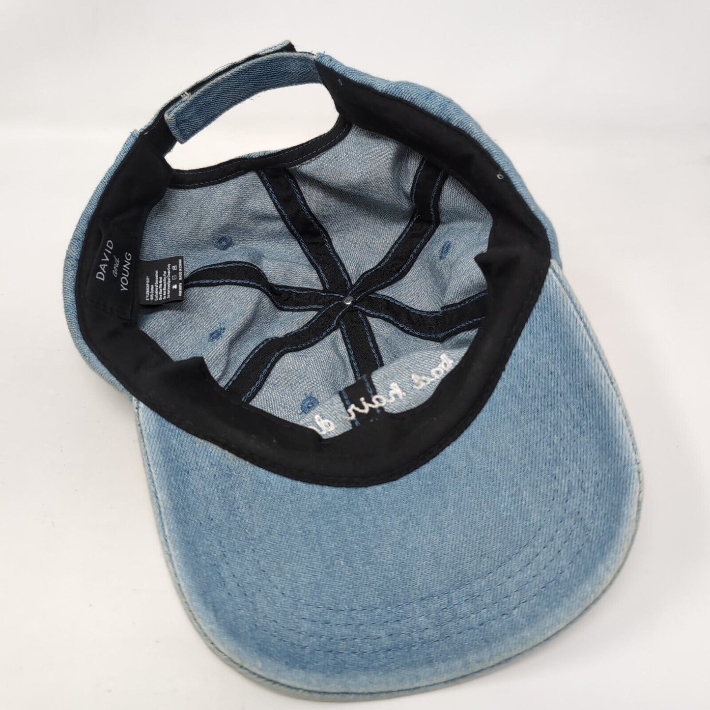 Bad Hair Day Strapback Hat Blue OSFM Adjustable Embroidered David and Young