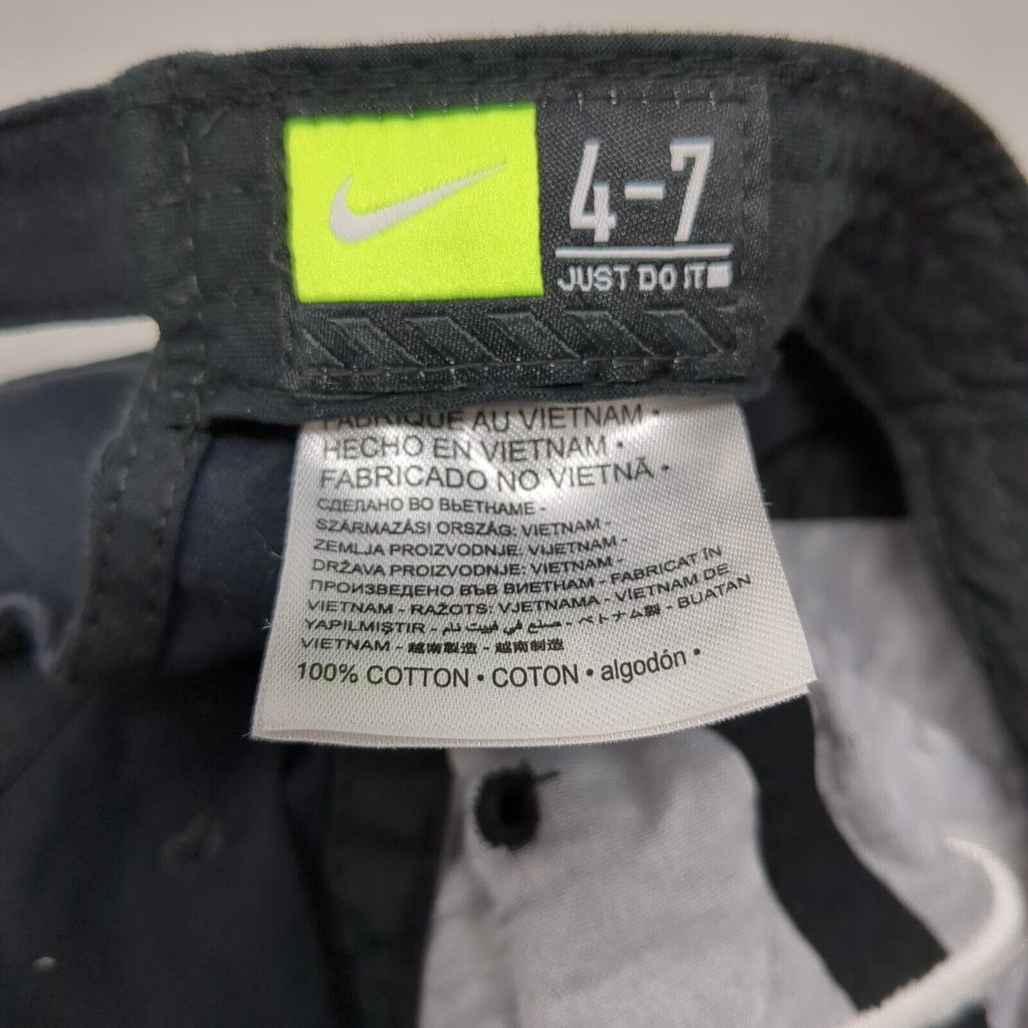 Nike Strapback Hat Blue 4-7 Adjustable Embroidered Swoosh 6 Panel