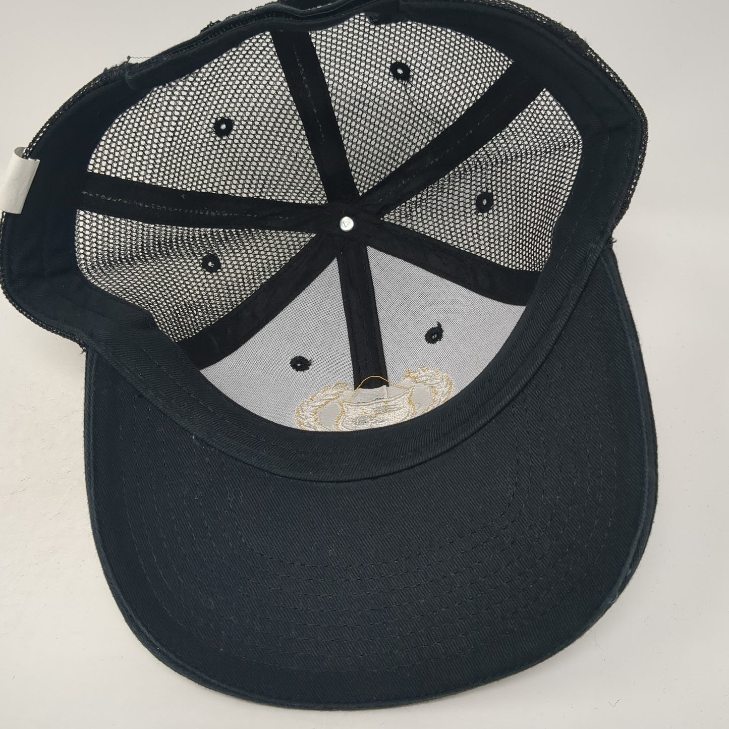 BB Strapback Trucker Hat Black One Size Adjustable Embroidered Mesh Back