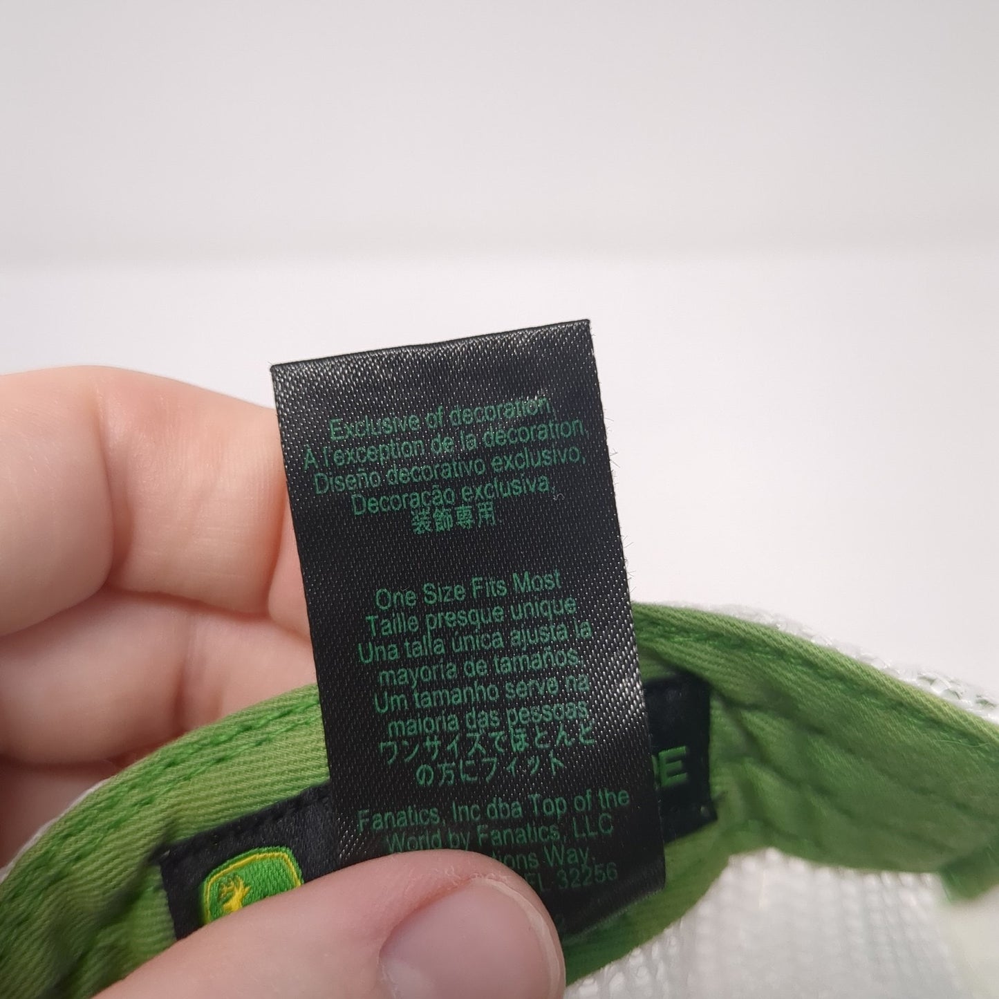 John Deere Snapback Trucker Hat Green One Size Adjustable Embroidered Mesh Back