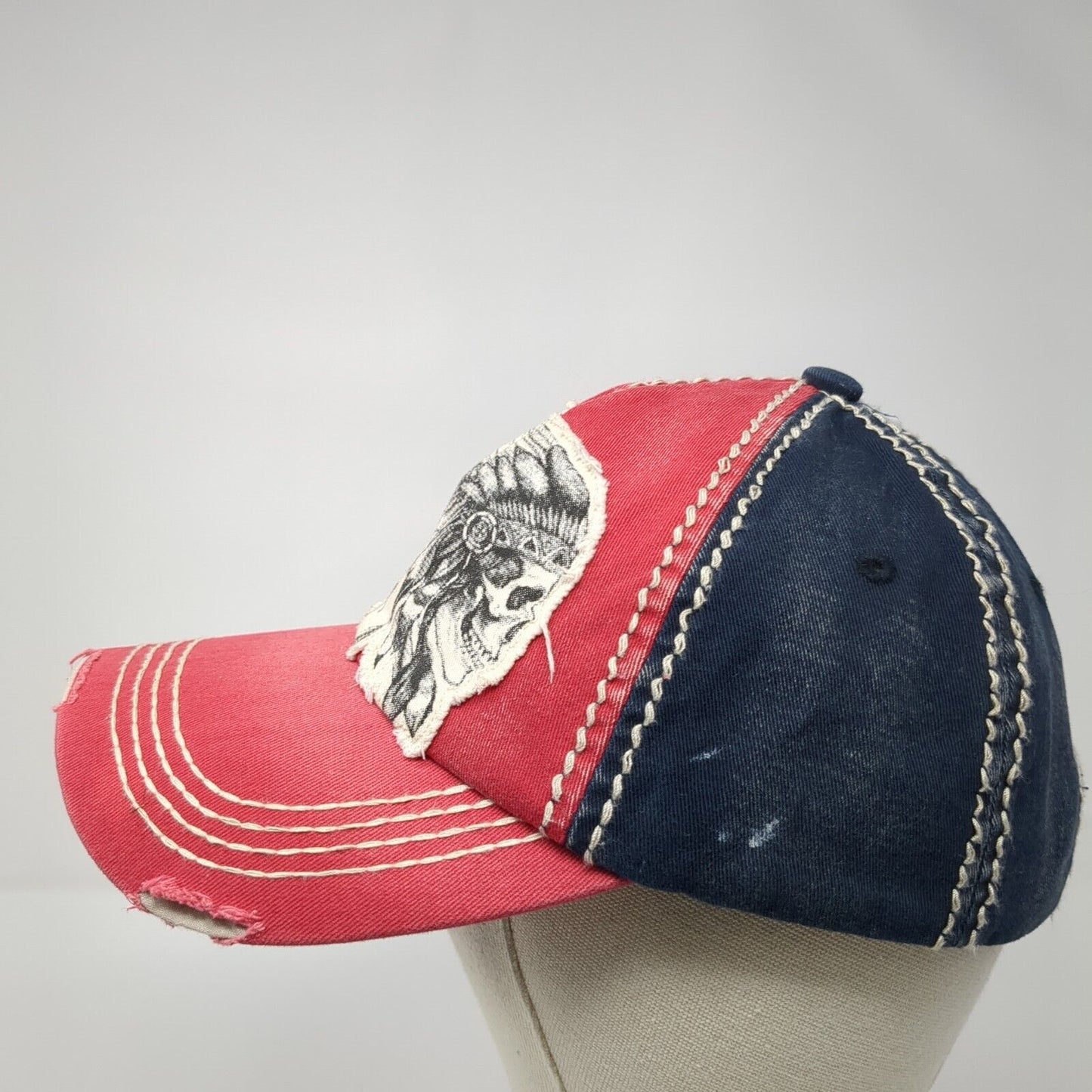Native American Indian Skull Slideback Hat Multi One Size KB ETHOS