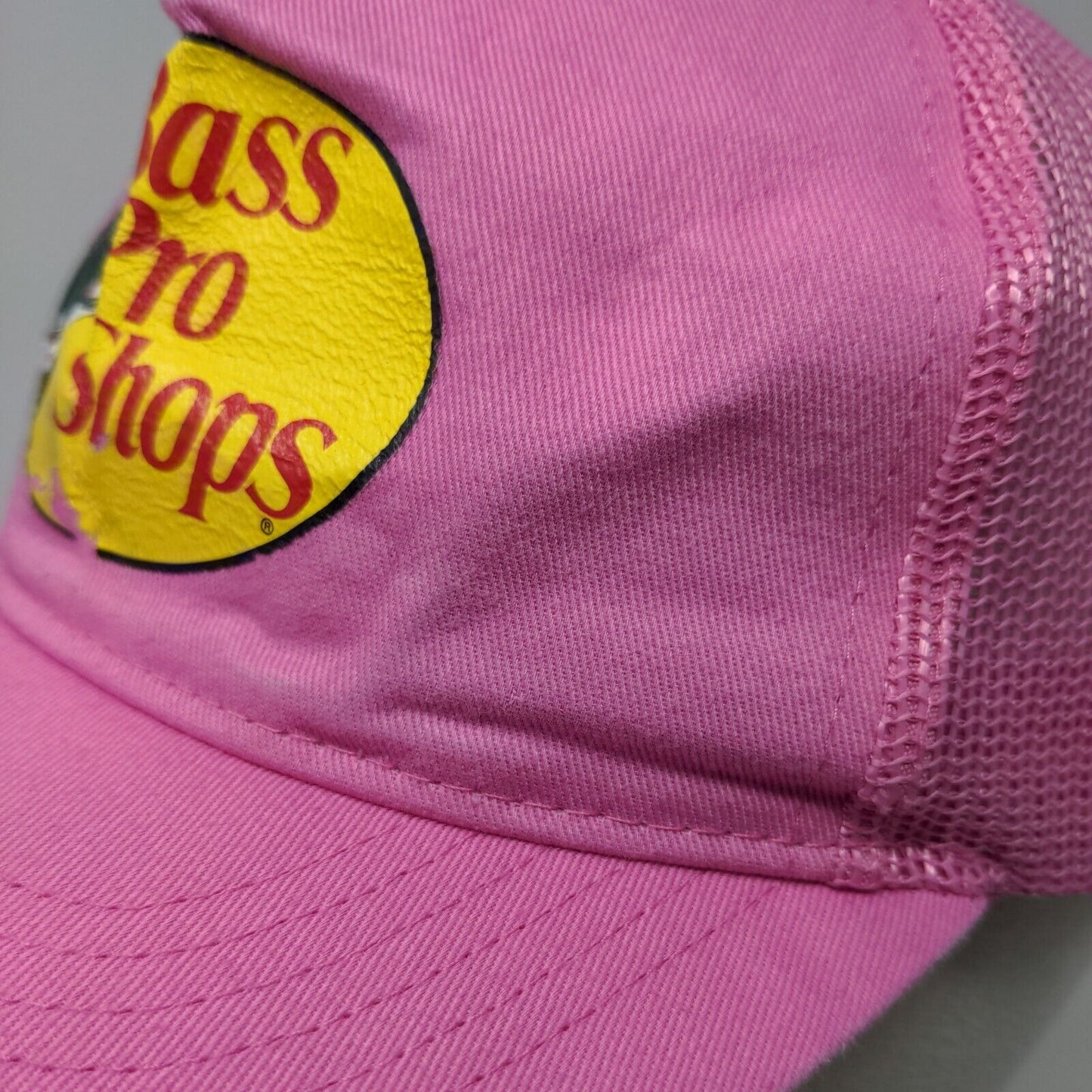 Bass Pro Shops Snapback Trucker Hat Pink OSFM Adjustable Mesh Back Gone Fishing