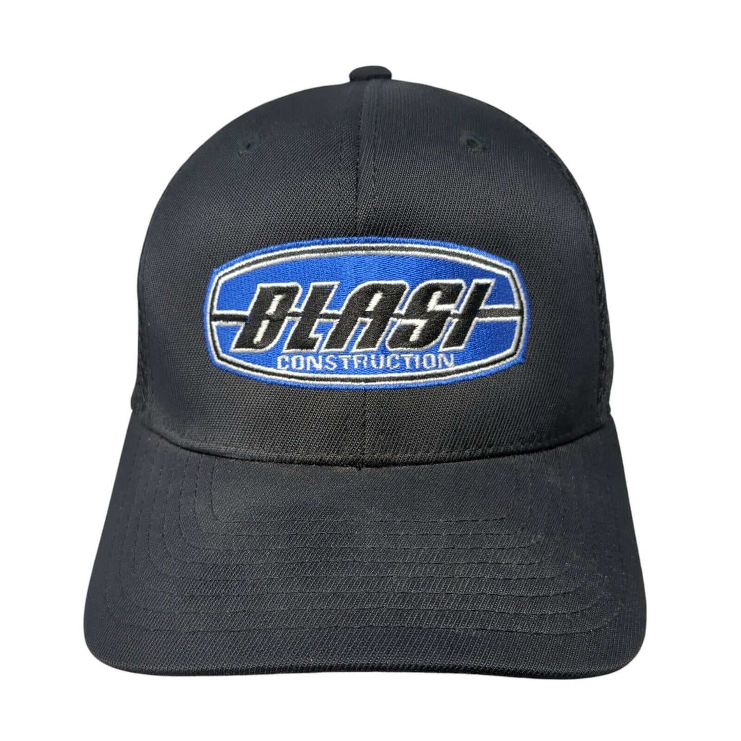 Blasi Construction Fitted Mesh Back Hat Black L-XL Flexfit Yupoong