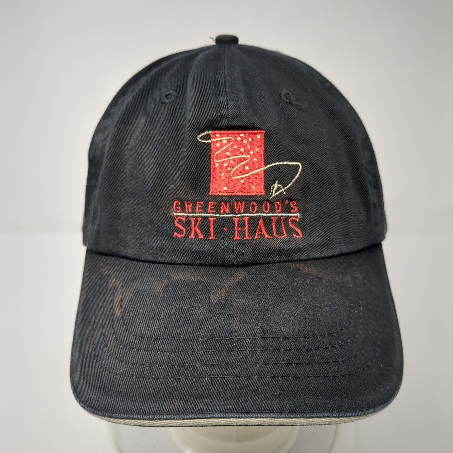 Greenwood's Ski-Haus Slideback Hat Black One Size Embroidered Fahrenheit