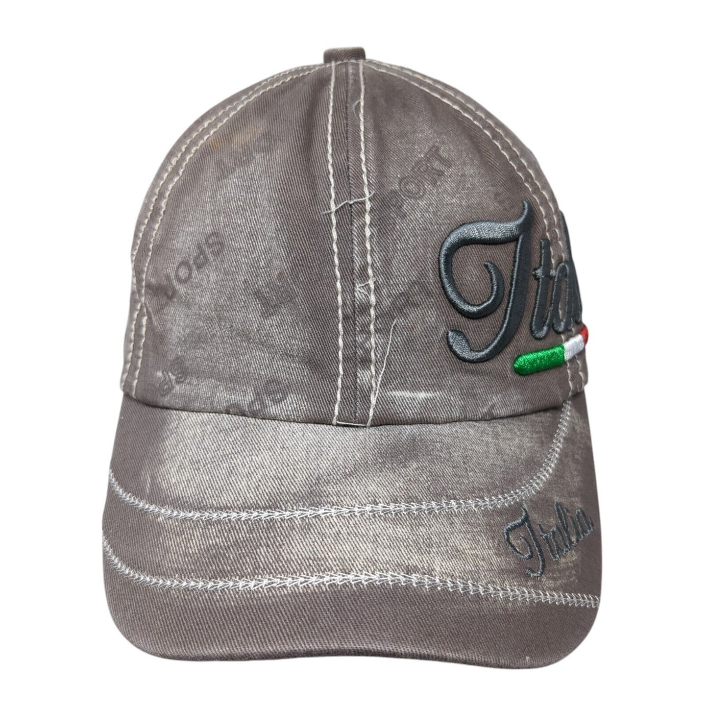 Italia Slideback Hat Brown One Size Adjustable Sport Embroidered 6 Panel