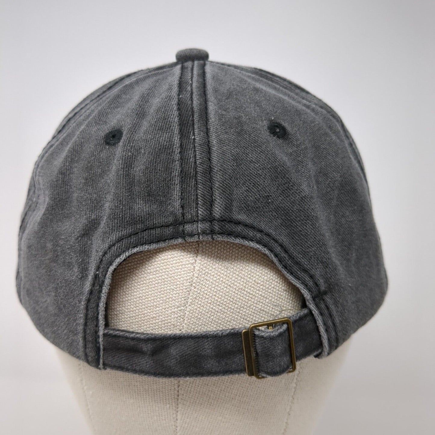Just Breathe Slideback Hat Gray One Size Adjustable Vented Holes 6 Panel Cotton