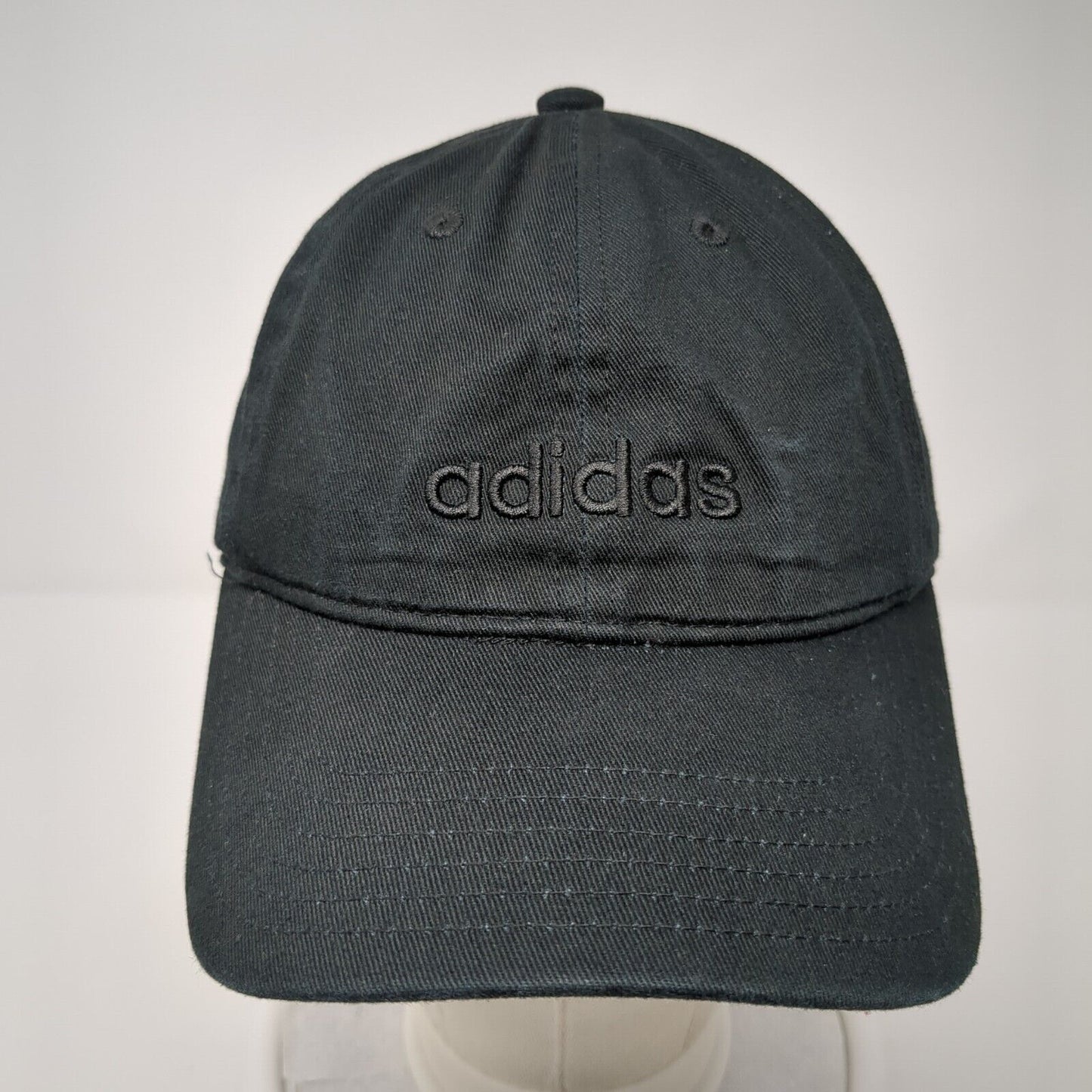 Adidas Spell Out Strapback Hat Black One Size Adjustable Embroidered