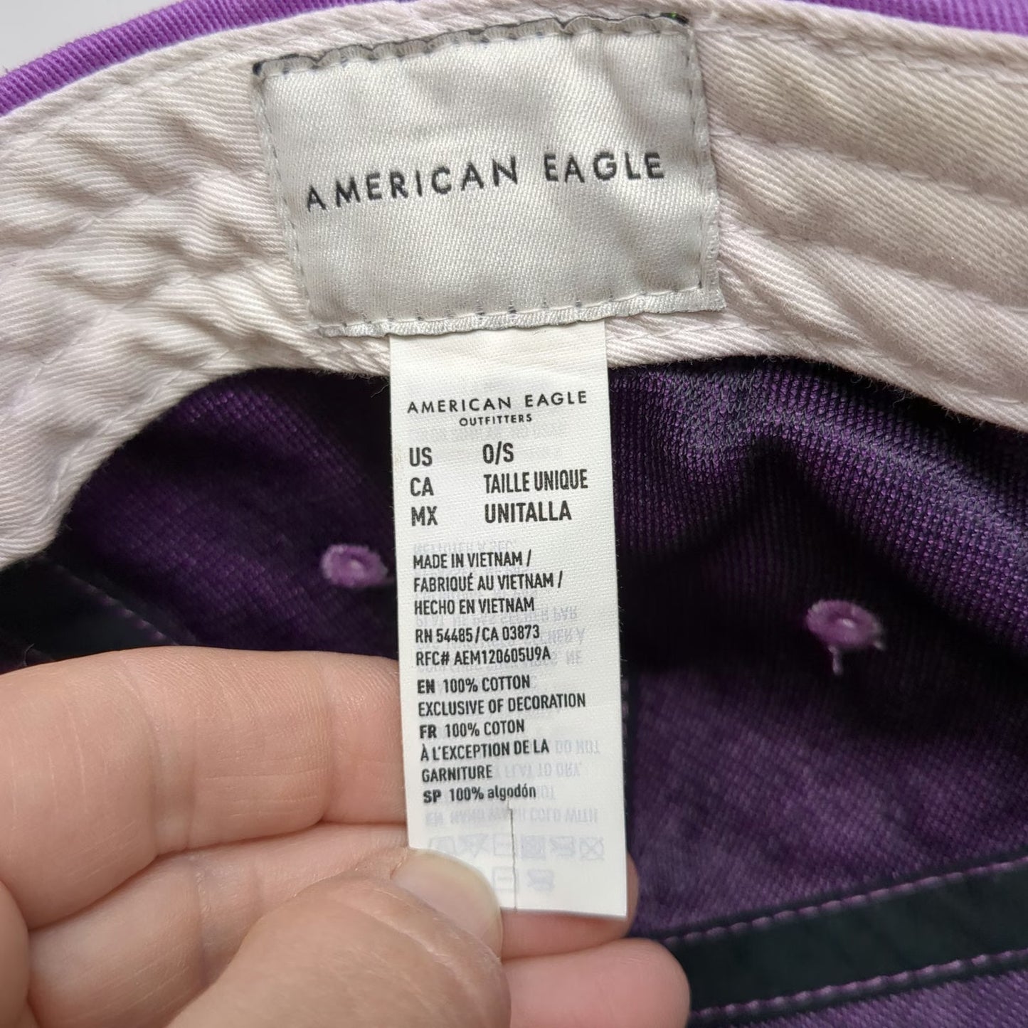 American Eagle Outfitters Baseball Cap Purple One Size Slideback Hat Cotton