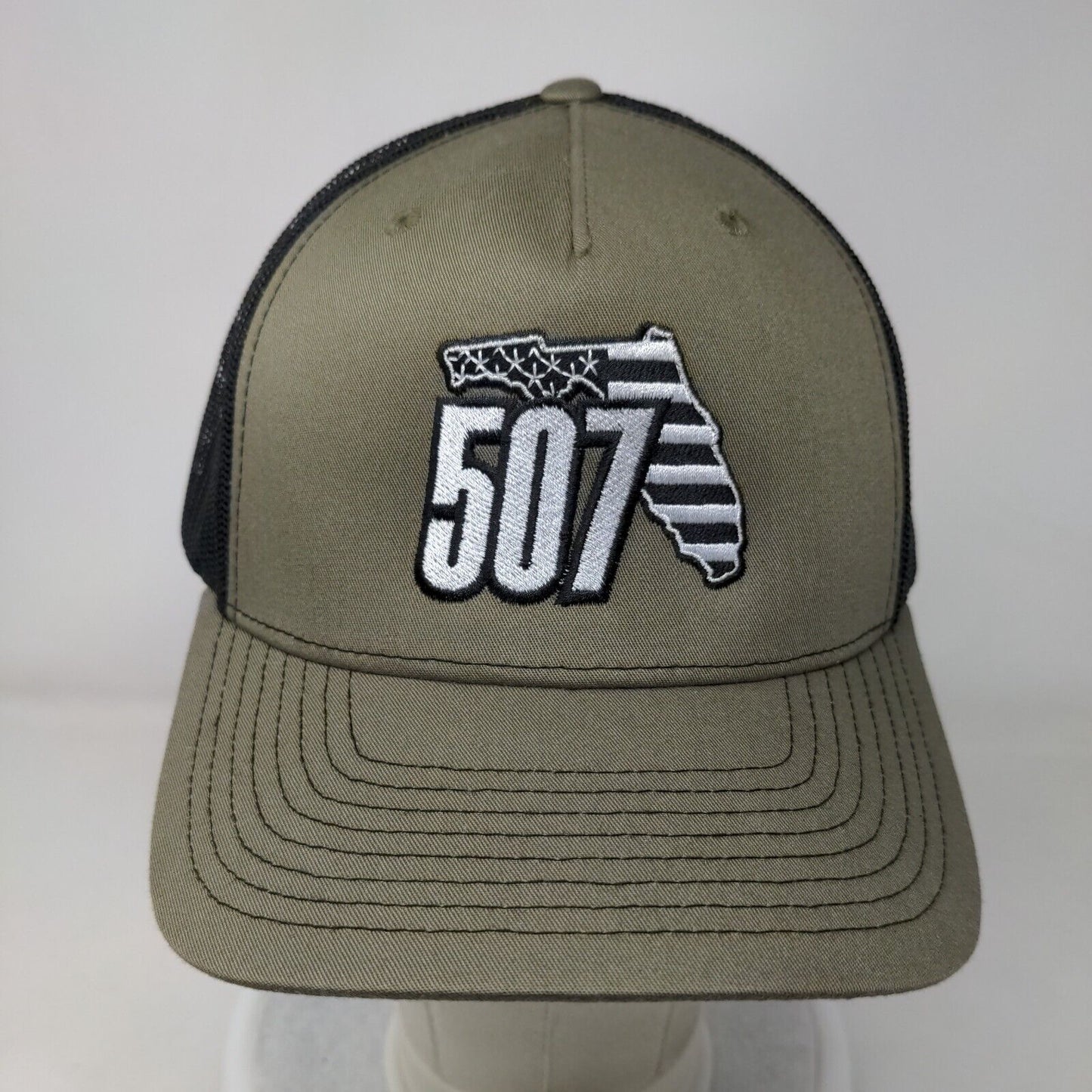 507 Snapback Trucker Hat Multicolor One Size Embroidered Mesh Back Richardson