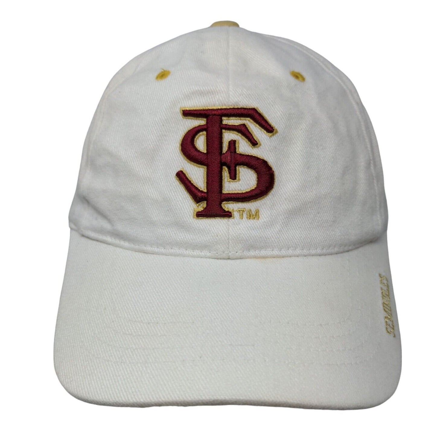 Headmaster Men's Strapback Hat White OSFA Embroidered Florida State Seminoles