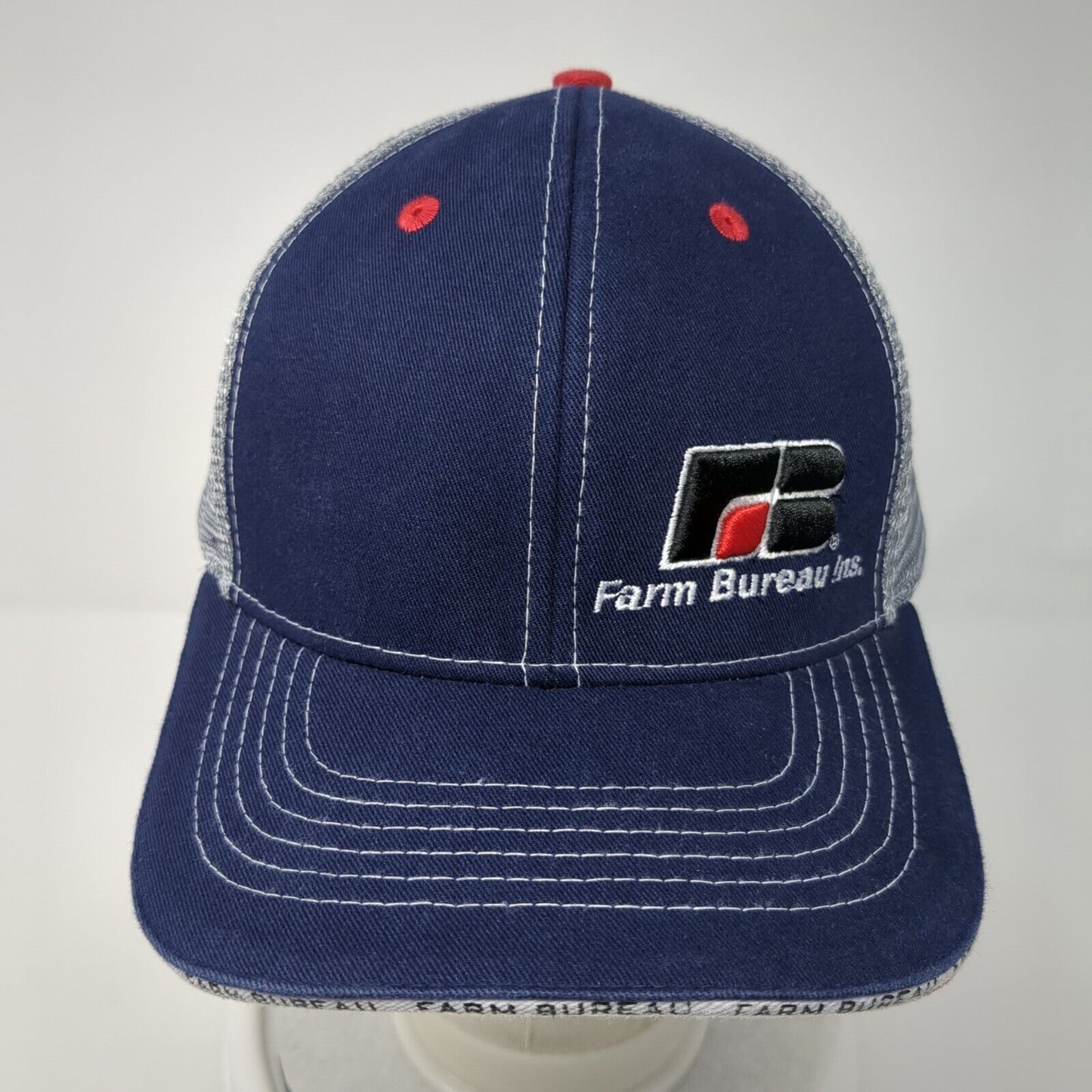 Farm Bureau Ins Snapback Mesh Back Trucker Hat Blue One Size Buck's Bags