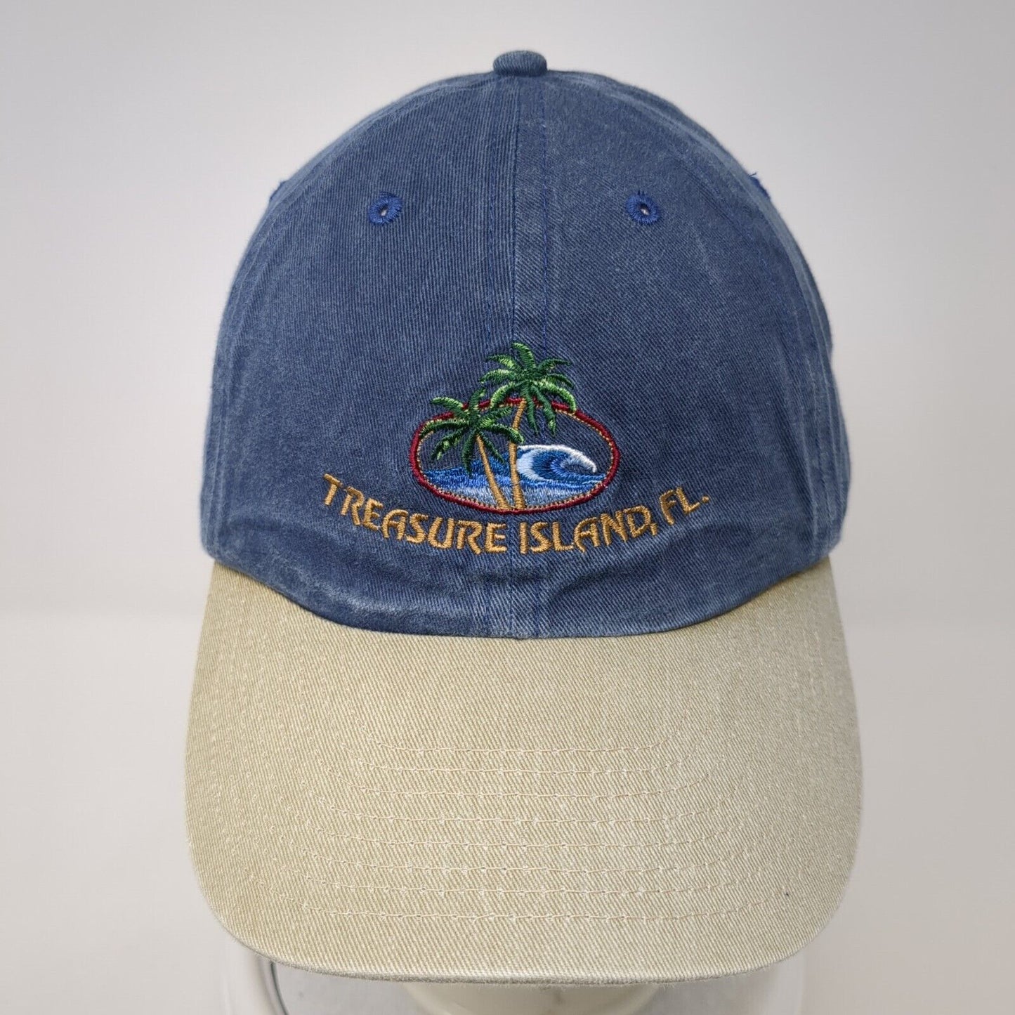 Treasure Island FL Slideback Hat Multi One Size Adjustable Embroidered Cotton