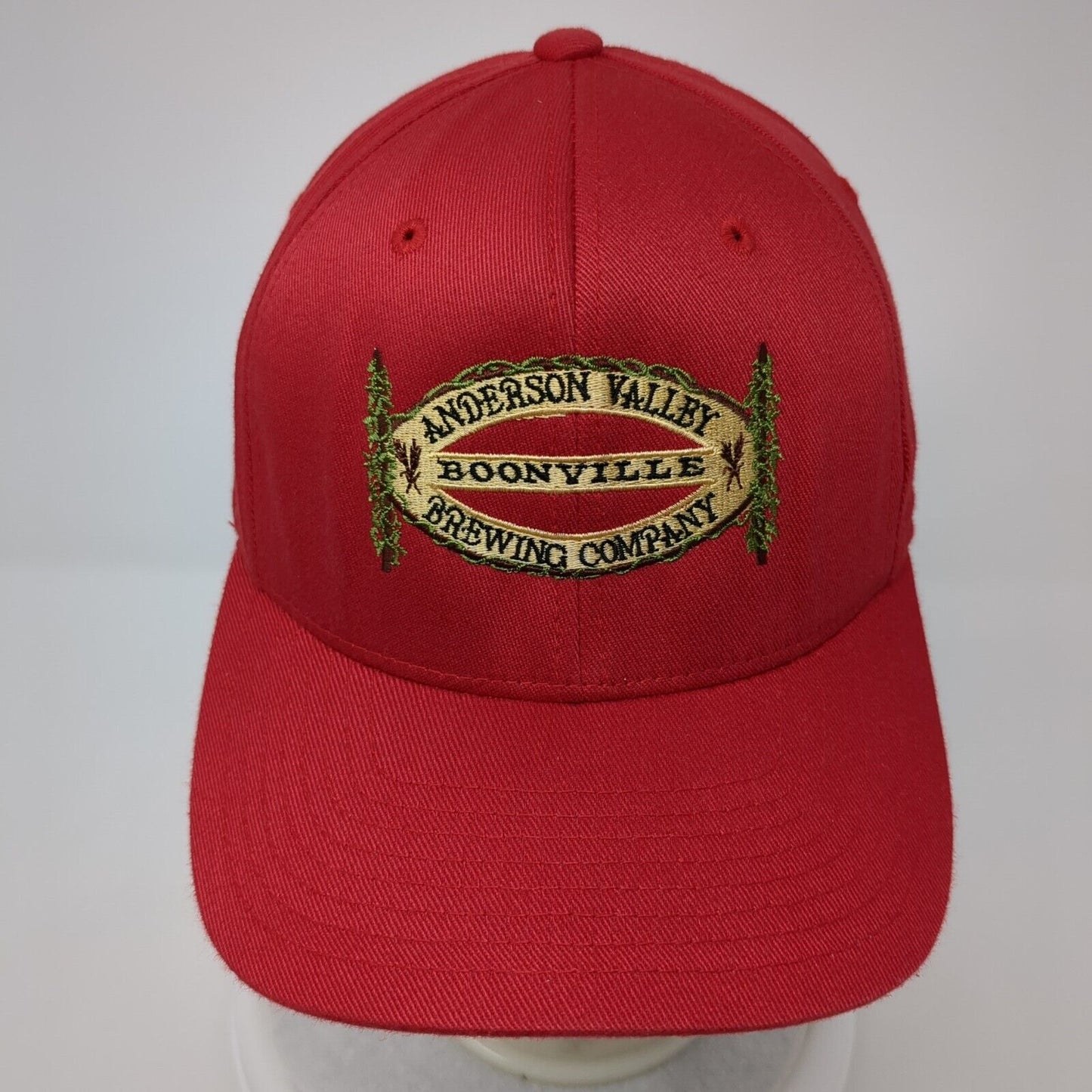 Anderson Valley Brewing Co Fitted Hat Red S/M Flexfit Boonville 6 Panel