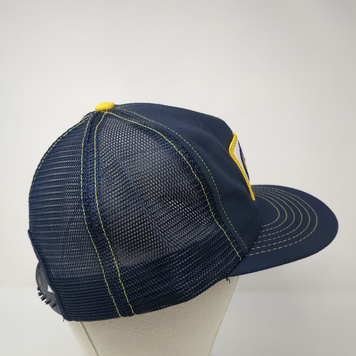 Bandoy Snapback Trucker Hat Blue One Size Adjustable Embroidered Mesh Back