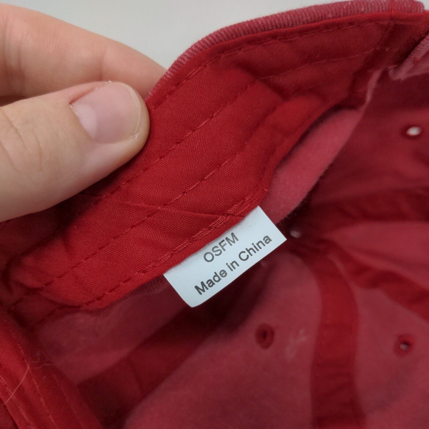 Unbranded Strapback Hat Red OSFM Adjustable Vent Holes Solid Blank