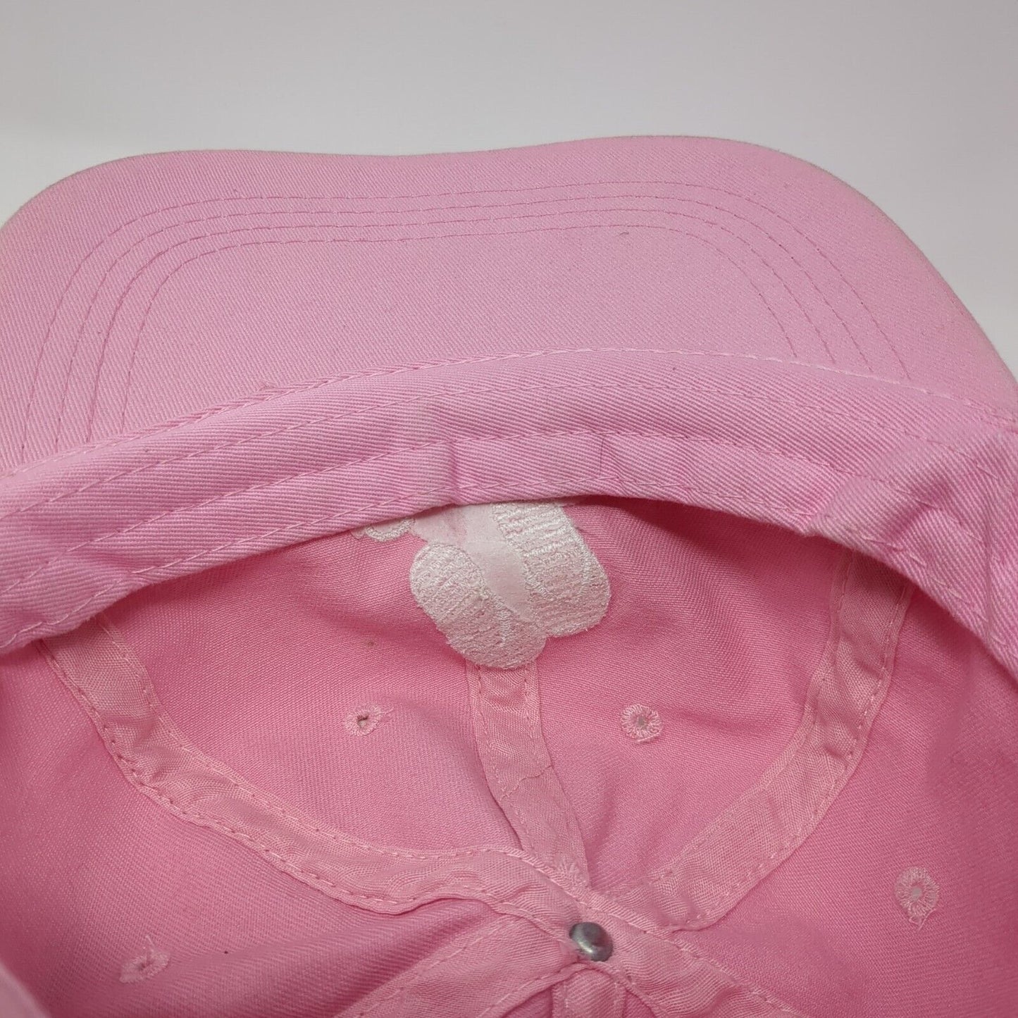 Hatteras Slideback Hat Pink OS Adjustable Embroidered Vented Holes 6 Panel
