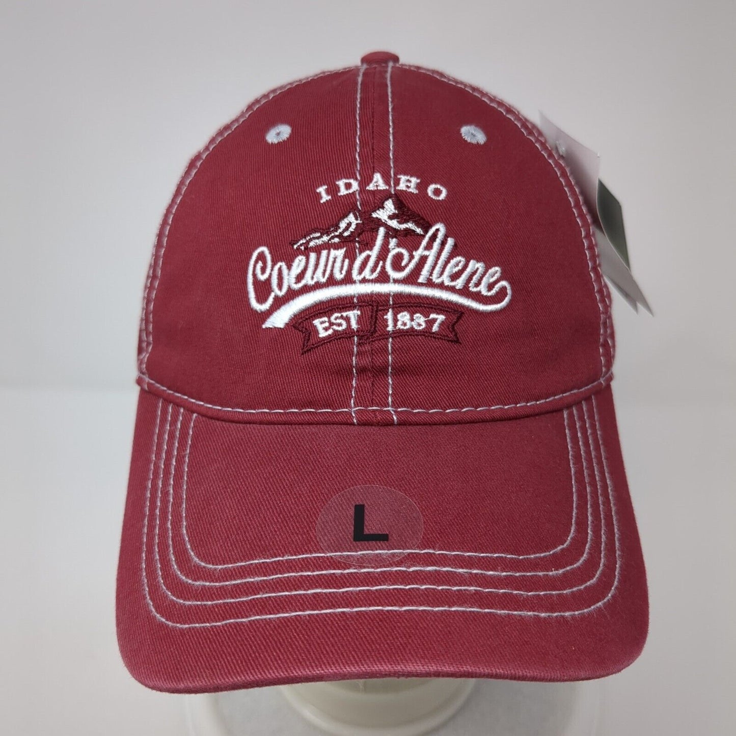 Idaho Coeur d'Alene 1887 Slideback Hat Red Large Embroidered W/Tags