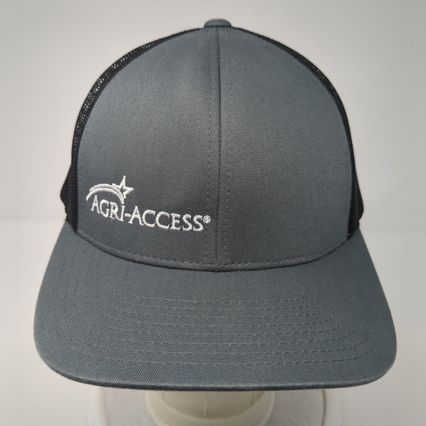 Agri-Access Snapback Trucker Hat Gray OS Adjustable Mesh Back Pacific Headwear