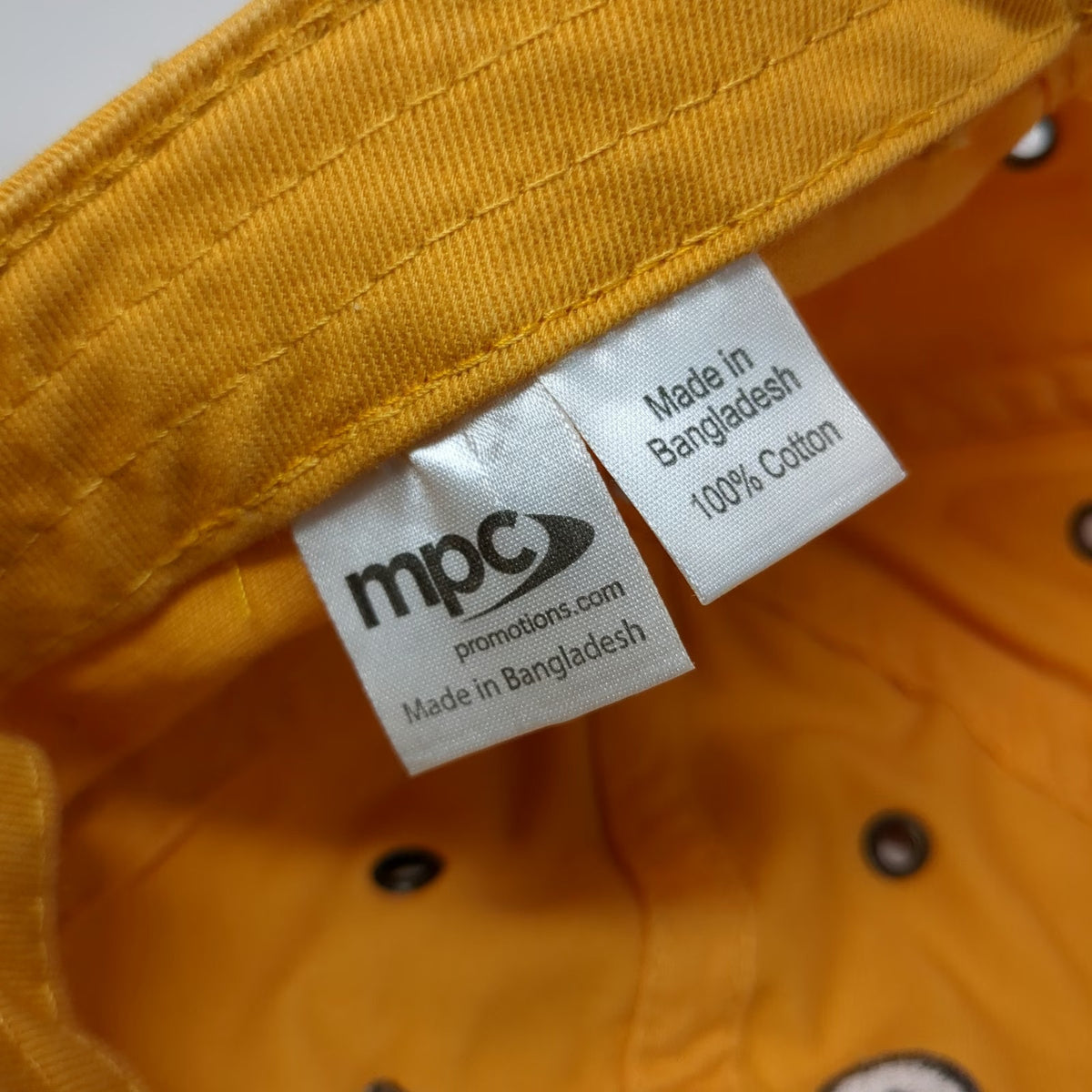 CAT Caterpillar Baseball Cap Yellow Black OSFM Adjustable Strapback Hat Cotton