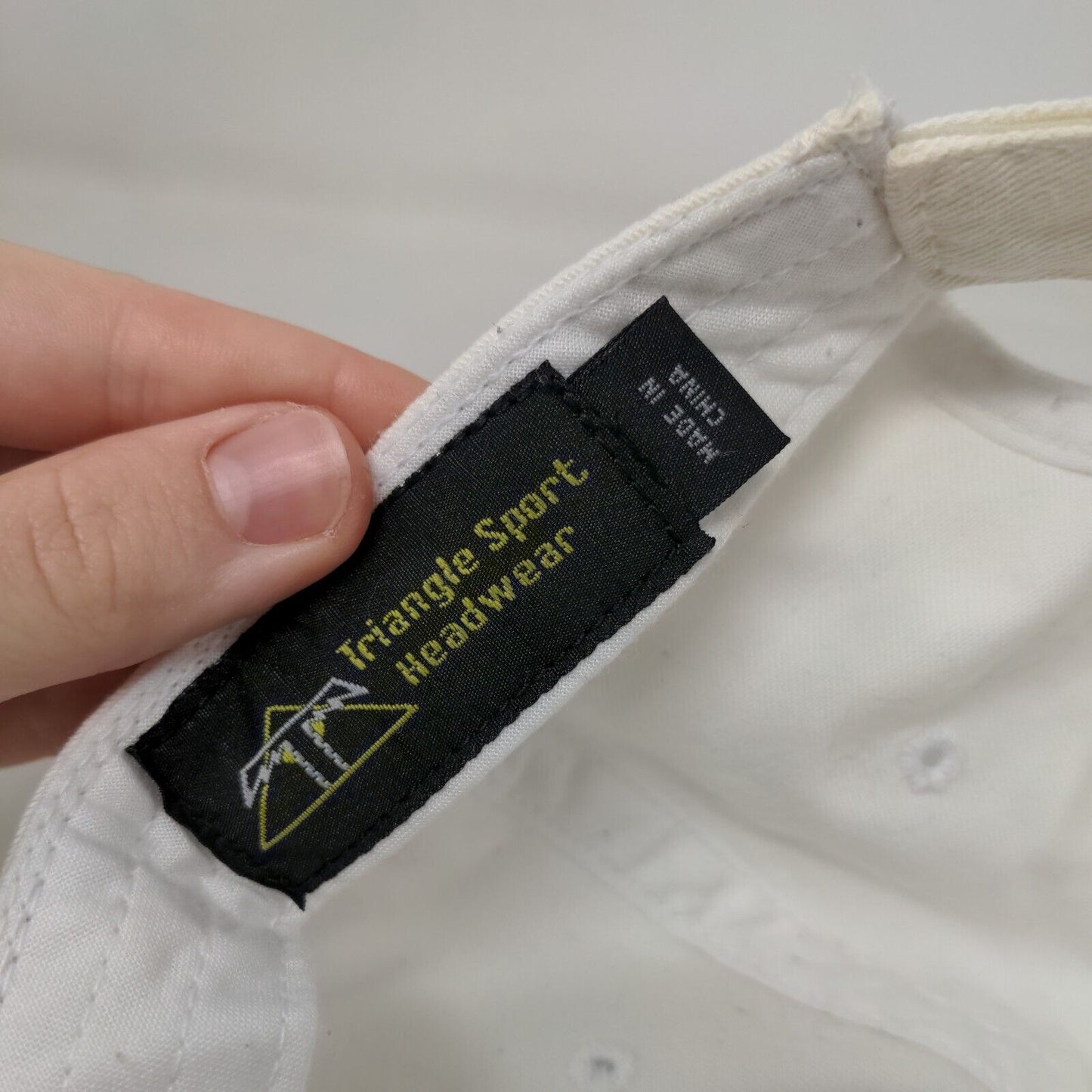 Ft. Myers Beach Strapback Hat White OS Adjustable Embroidered Triangle Sport