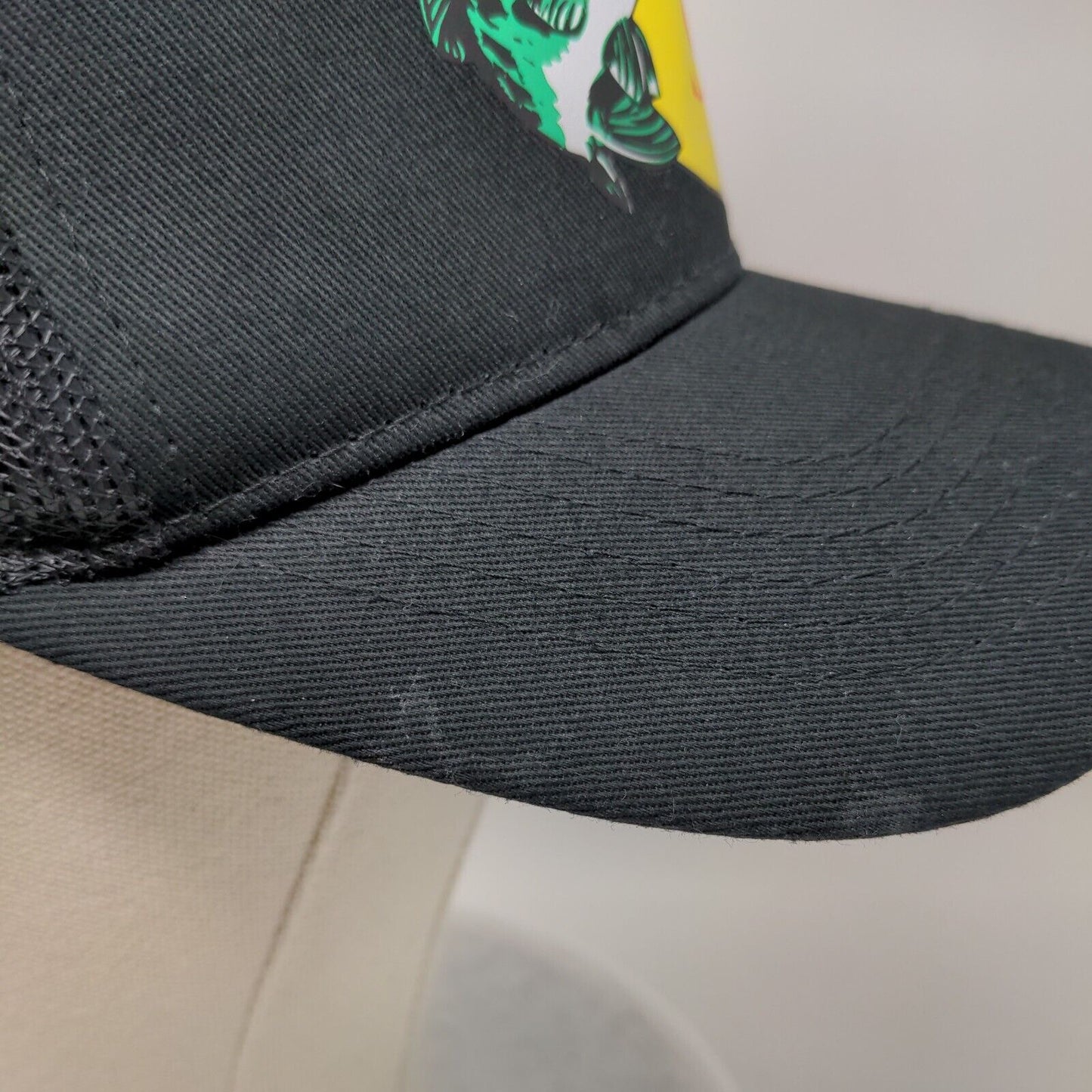 Bass Pro Shops Snapback Mesh Back Trucker Hat Black OSFM Gone Fishing