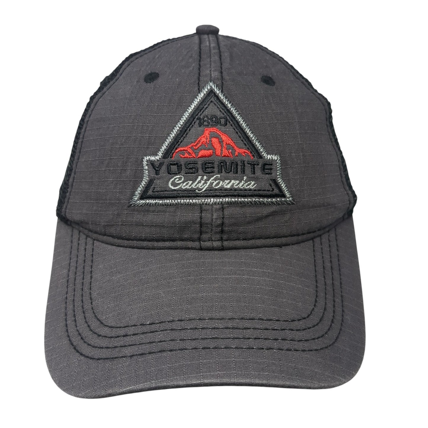 1890 Yosemite California Snapback Trucker Hat Gray One Size Adjustable Mesh Back