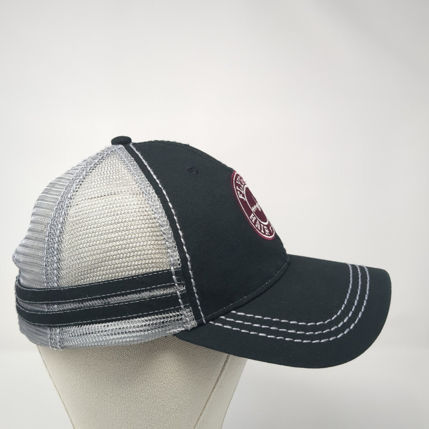 Fly Guys Hair Cuts Snapback Trucker Hat Black OS Adjustable Mesh Back Sportsman