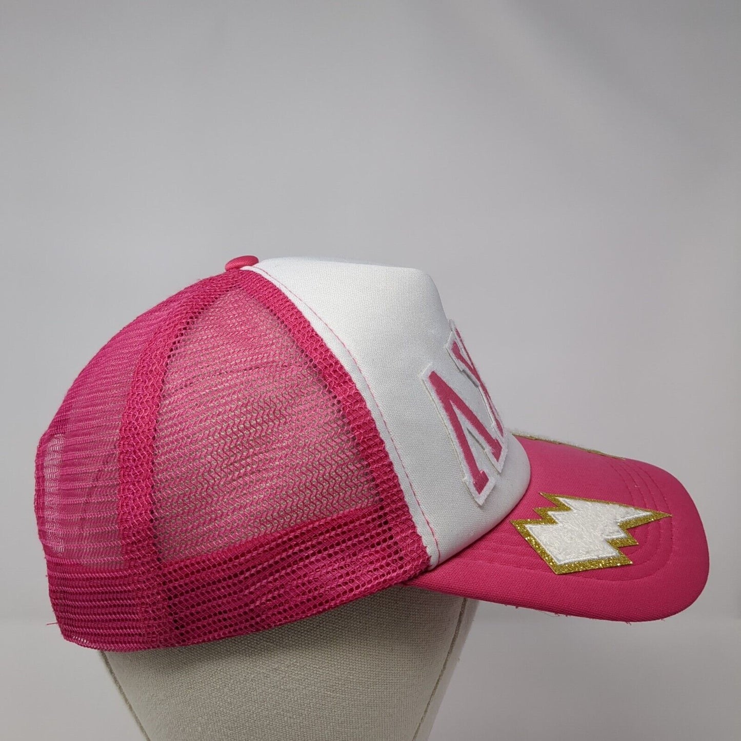 AXID Snapback Mesh Back Trucker Hat Pink One Size Adjustable Colorblock