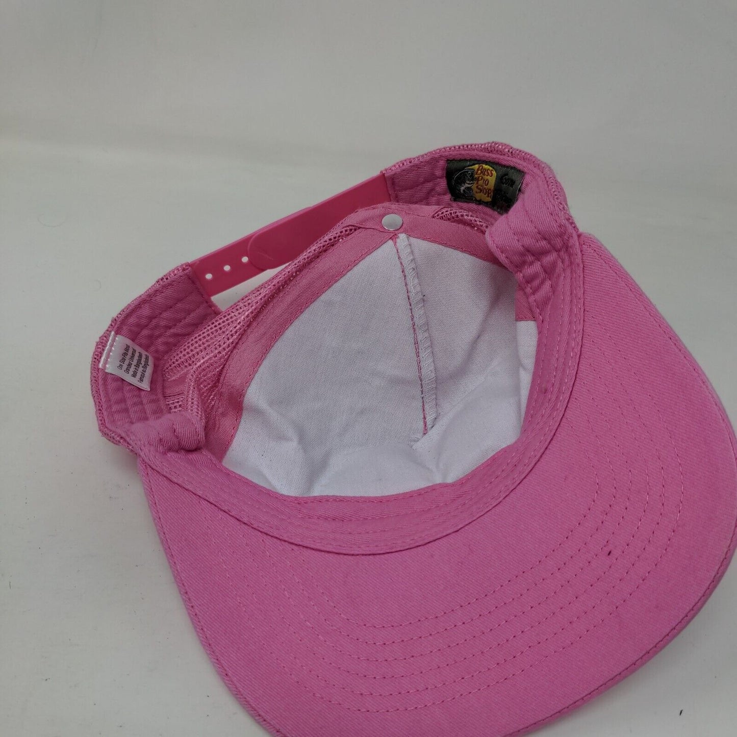 Bass Pro Shops Snapback Trucker Hat Pink OSFM Adjustable Mesh Back Gone Fishing