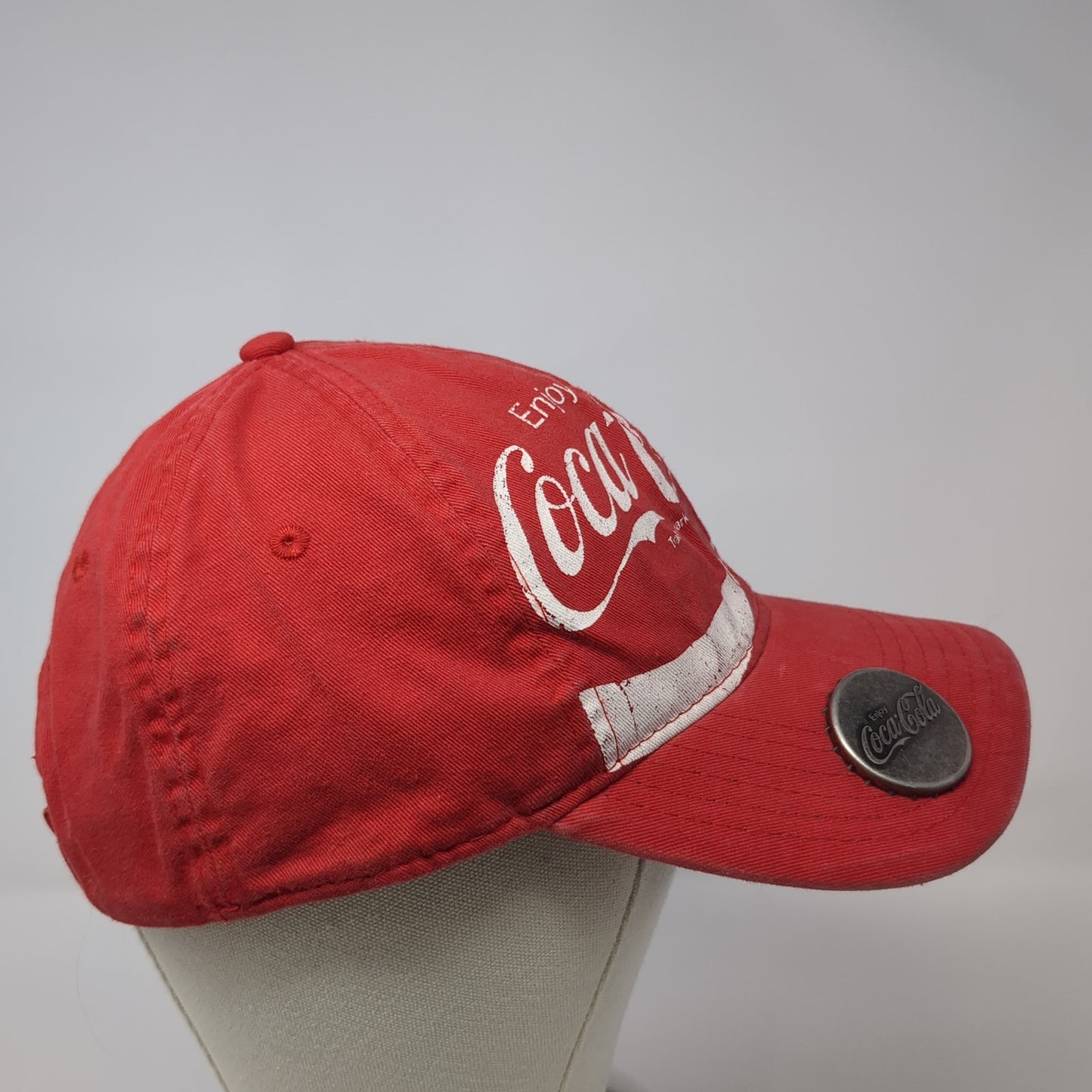 Enjoy Coca-Cola Strapback Hat Red One Size Adjustable Bottle Opener