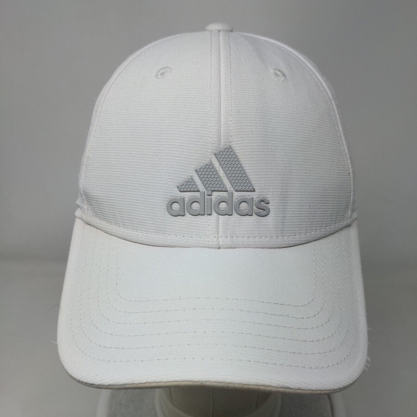 Adidas Strapback Hat White One Size Adjustable Vented Holes 6 Panel