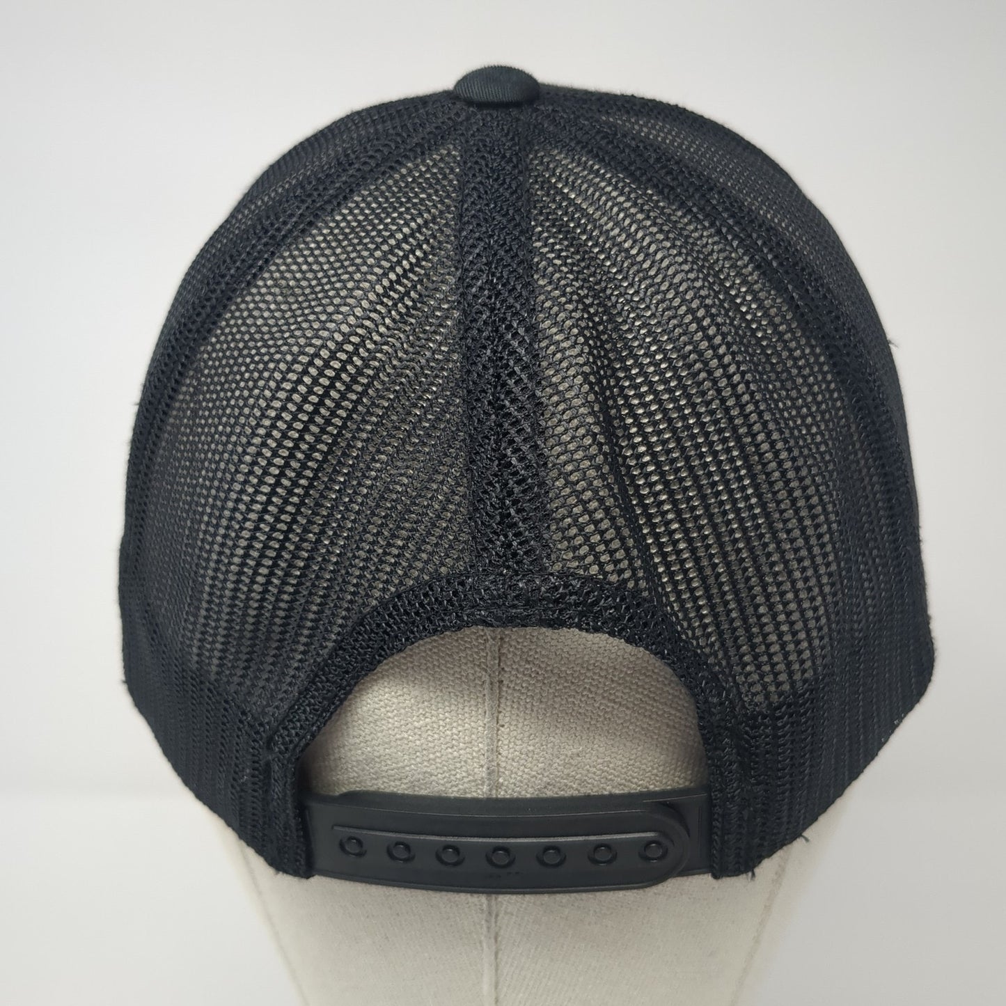 Trojan Laurel Snapback Trucker Hat Black One Size Adjustable Mesh Back Yupoong