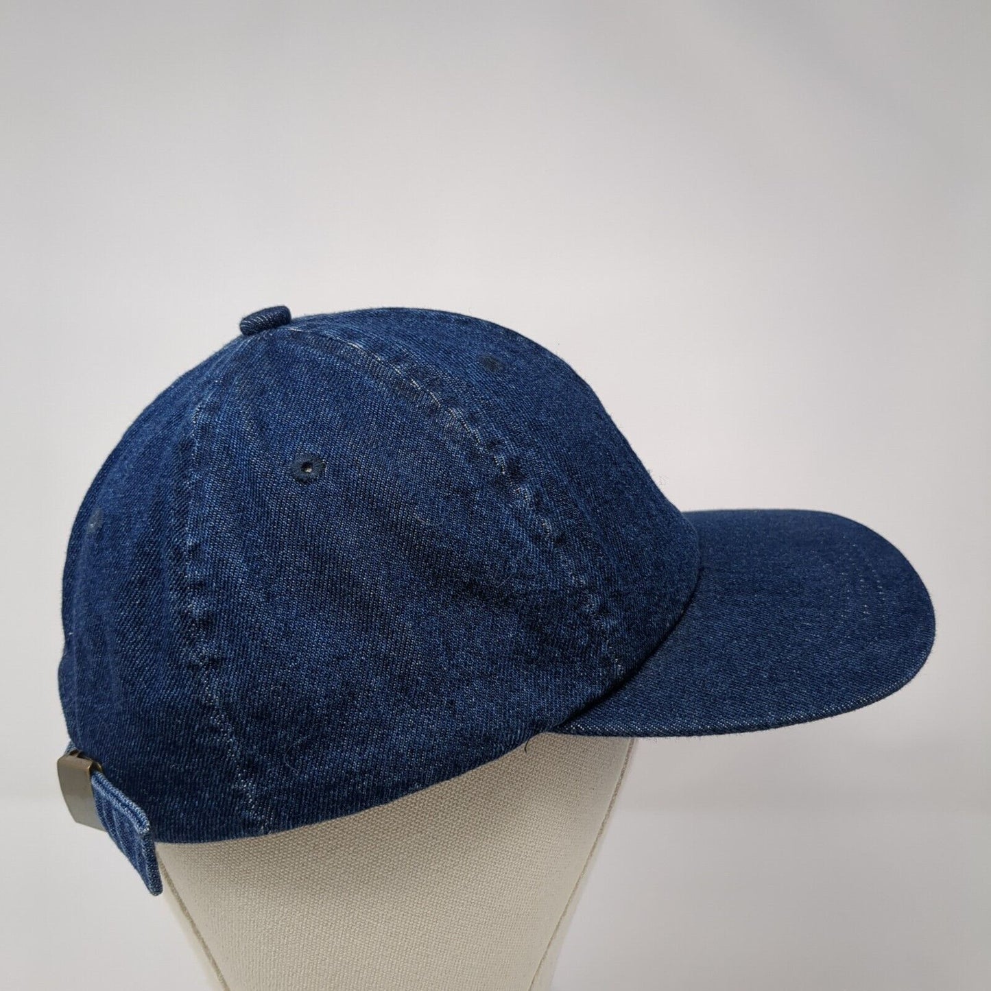 Unbranded Slideback Hat Blue One Size Adjustable Denim Vented Holes Blank