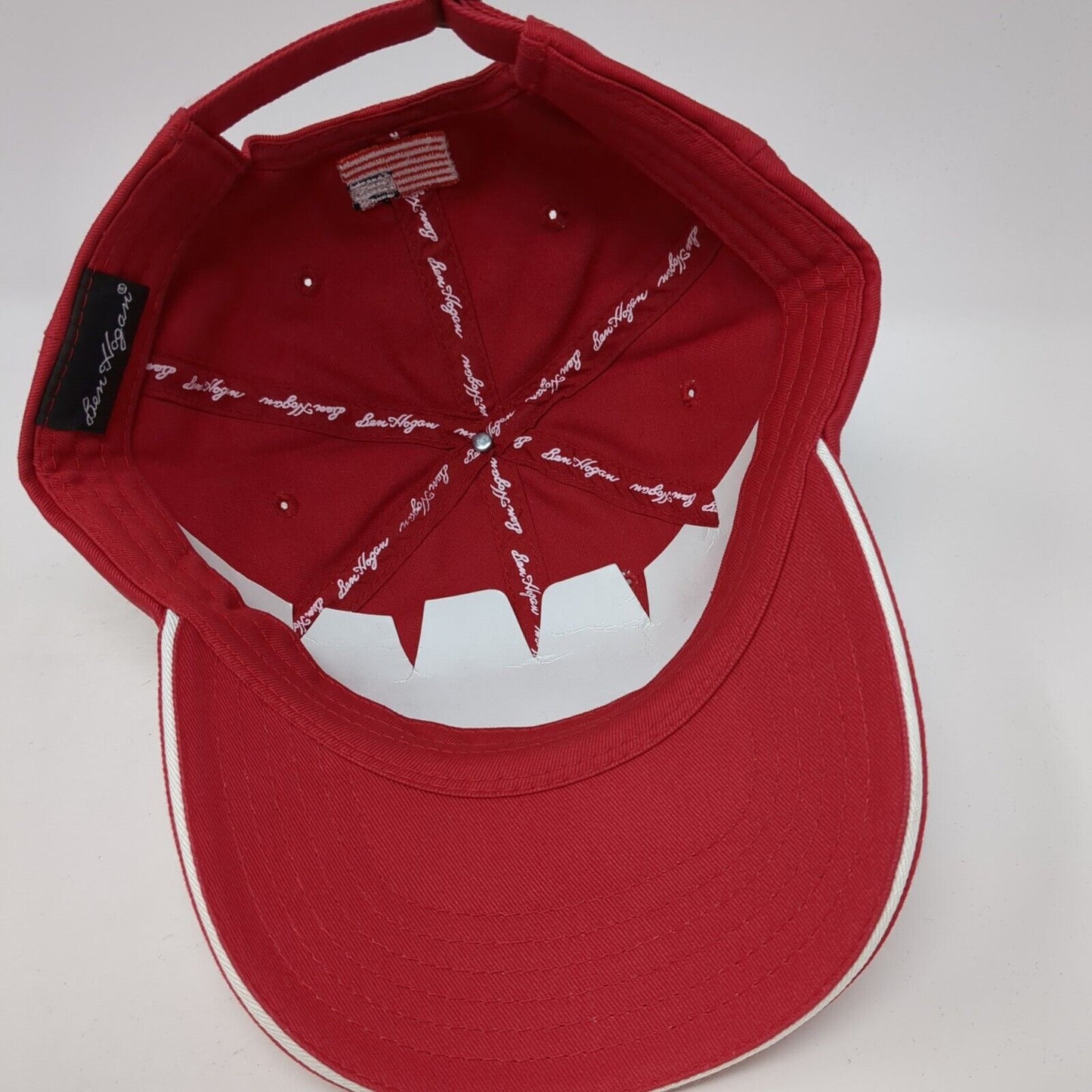 Ben Hogan Freeman Slideback Hat Red One Size Adjustable Embroidered Patriotic