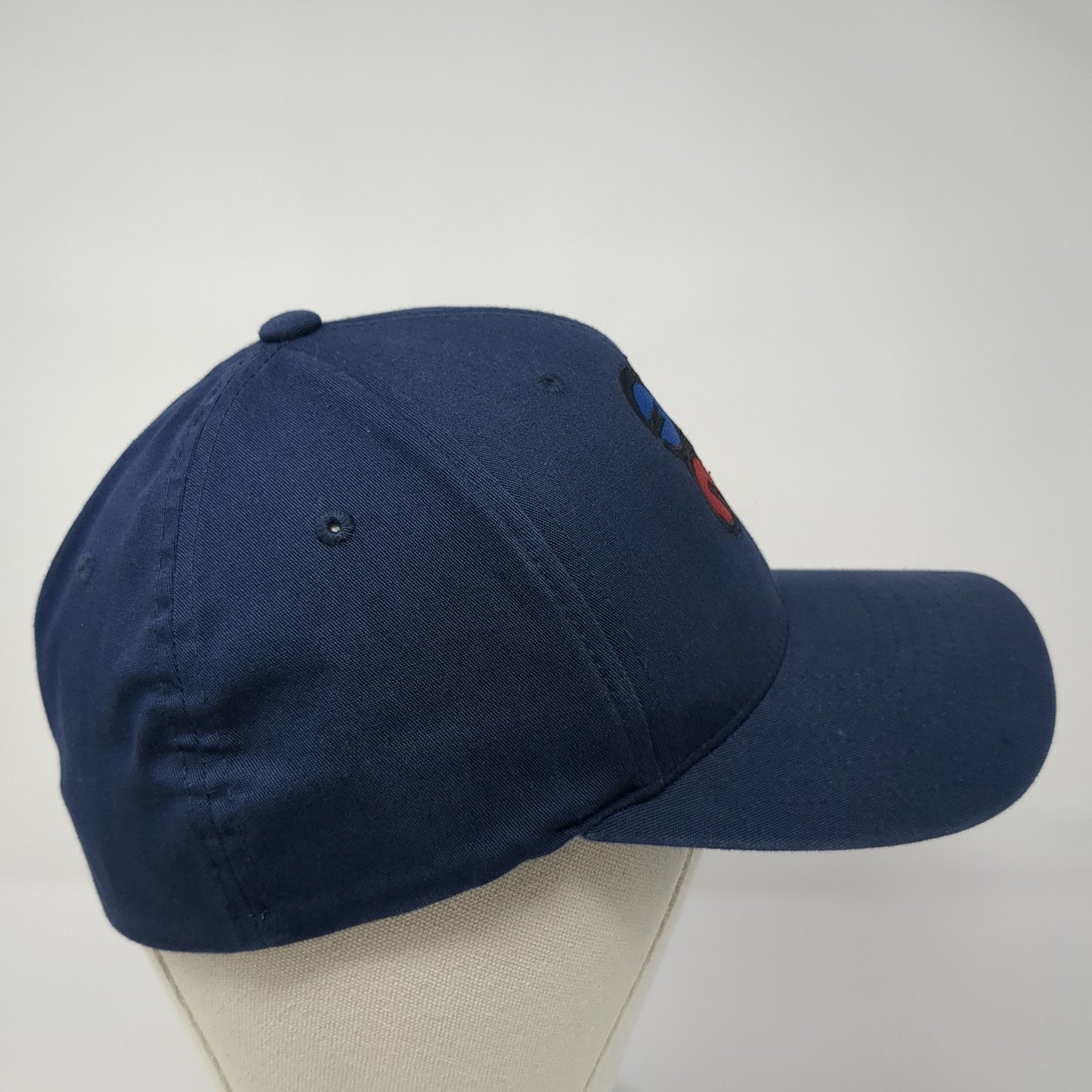Quad Fitted Hat Blue XL Embroidered Logo Solid Flexfit Port Authority