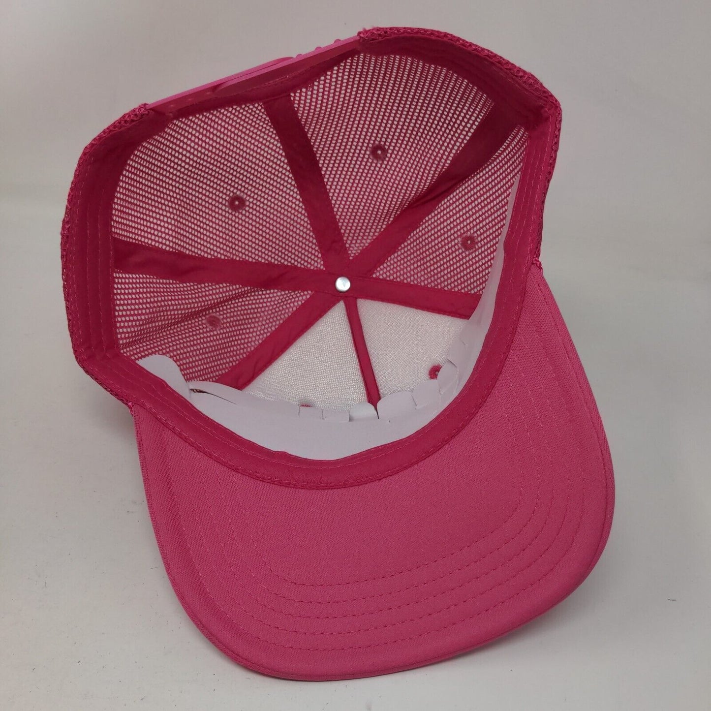 Sea World Snapback Mesh Back Rope Trucker Hat Pink One Size Embroidered