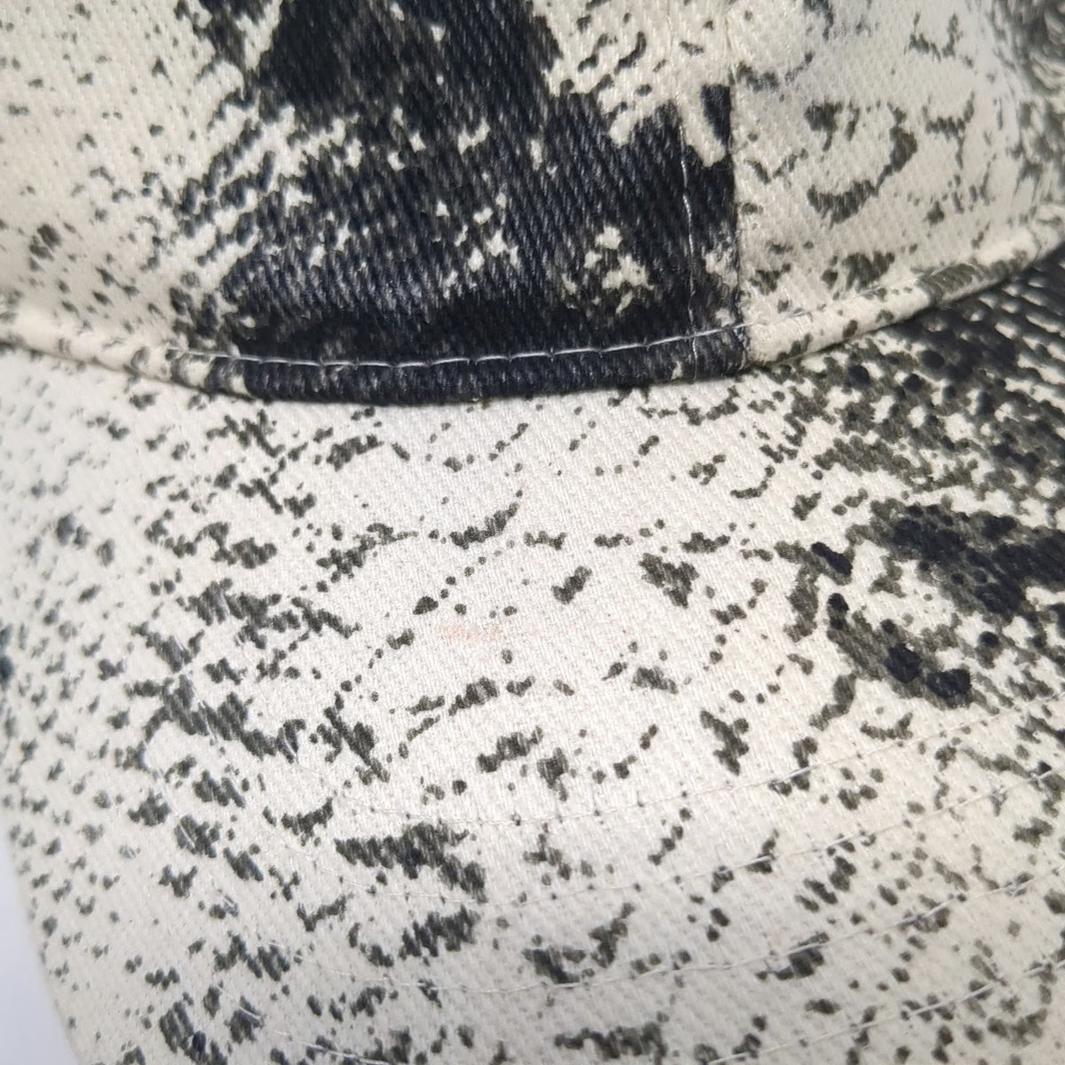 Free Press Baseball Cap White One Size Snakeskin Print Allover Hat Strapback