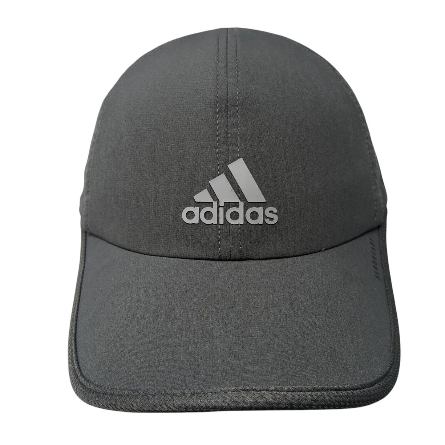 Adidas Aeroready Strapback Hat Gray One Size 3 Stripes Adjustable