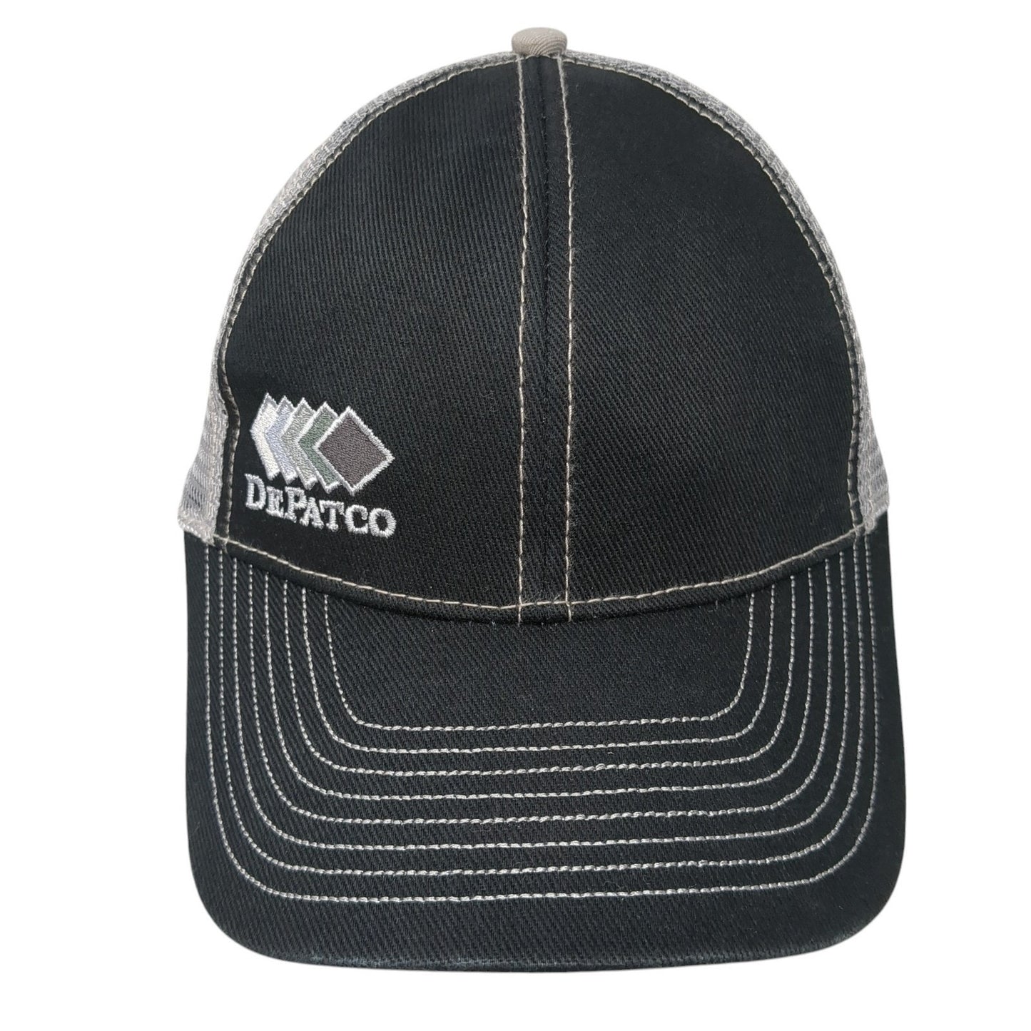 DePatco Strapback Trucker Hat Black One Size Mesh Back Embroidered HG